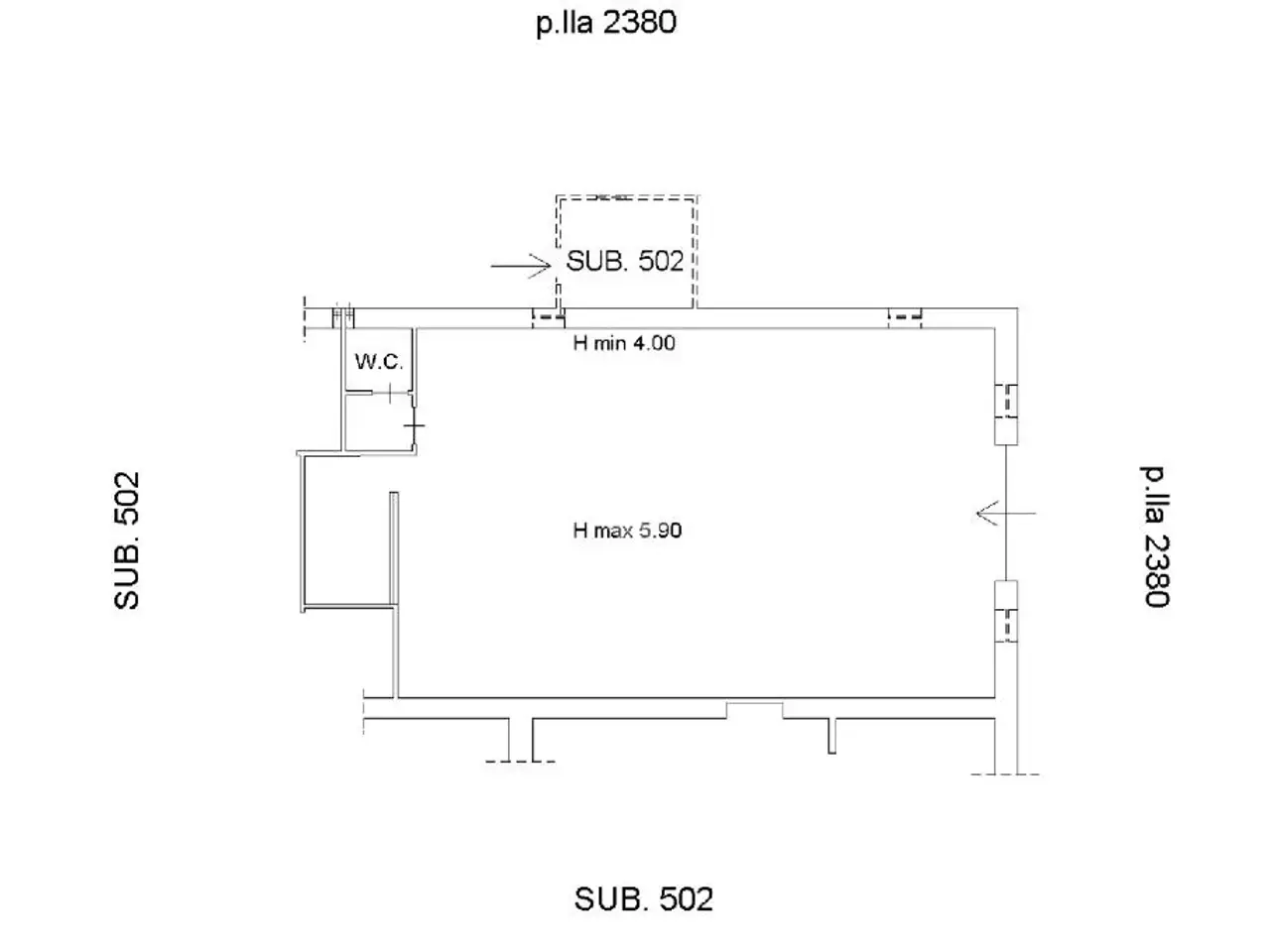 Negozio in Via di Cori 10, Velletri, {3} - Planimetria 1