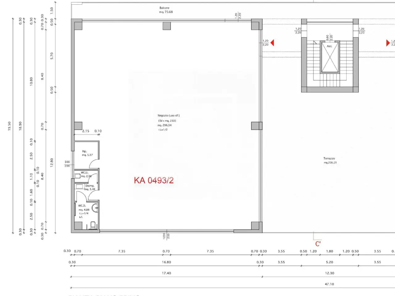 Ufficio in Via Garonna 3, Reggio Emilia, {3} - Planimetria 1