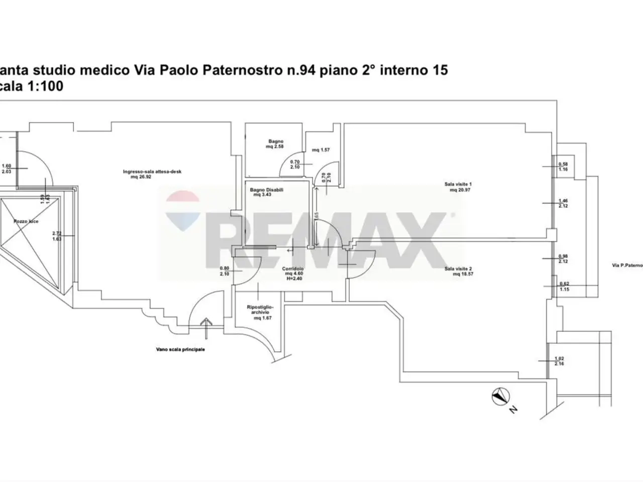 Ufficio in Via Paolo Paternostro 94, Palermo, {3} - Planimetria 1