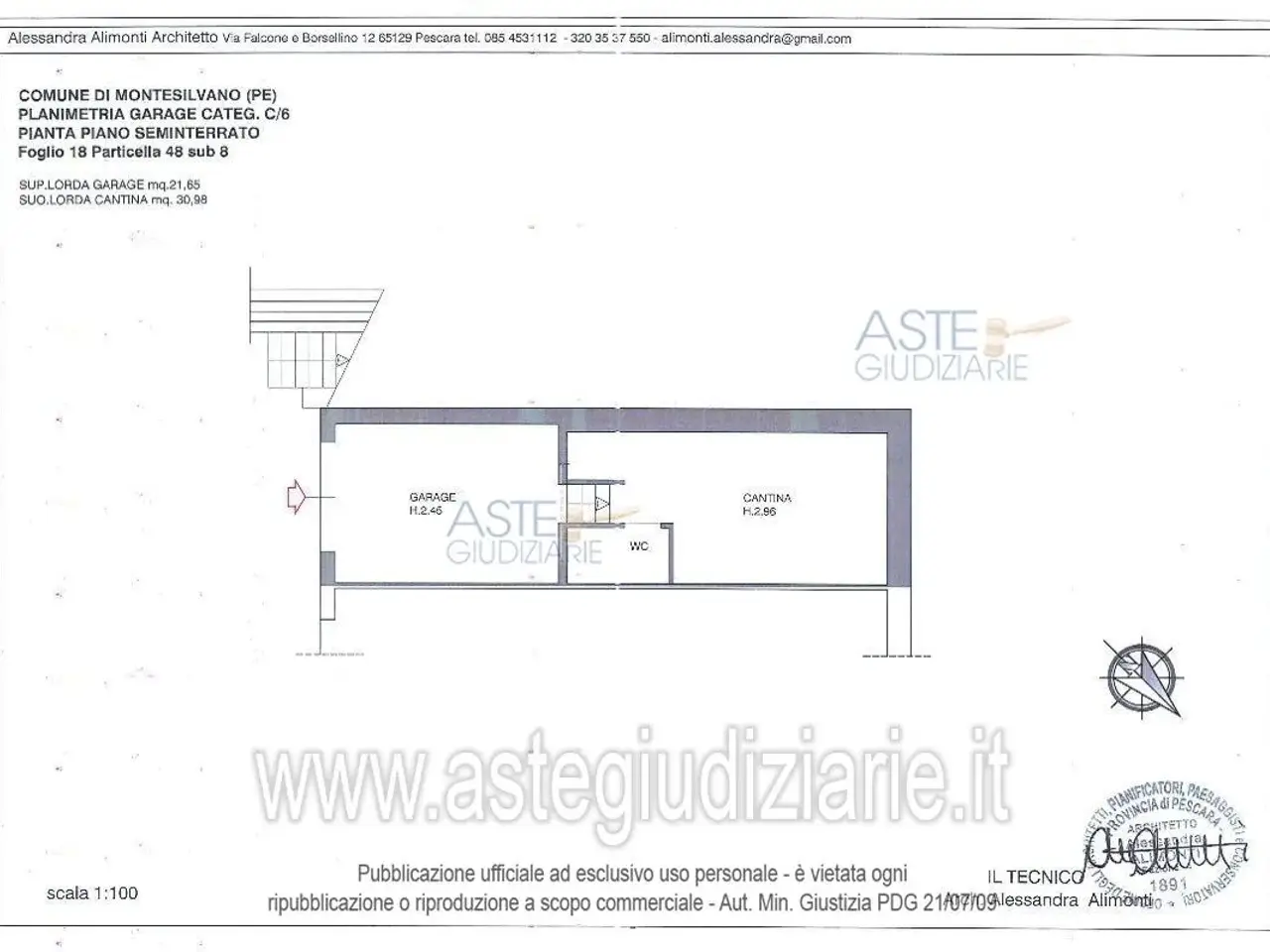 Garage in Via Monte Cimino, 65015 Montesilvano Pe, Italia 65015, Montesilvano, {3} - Planimetria 1