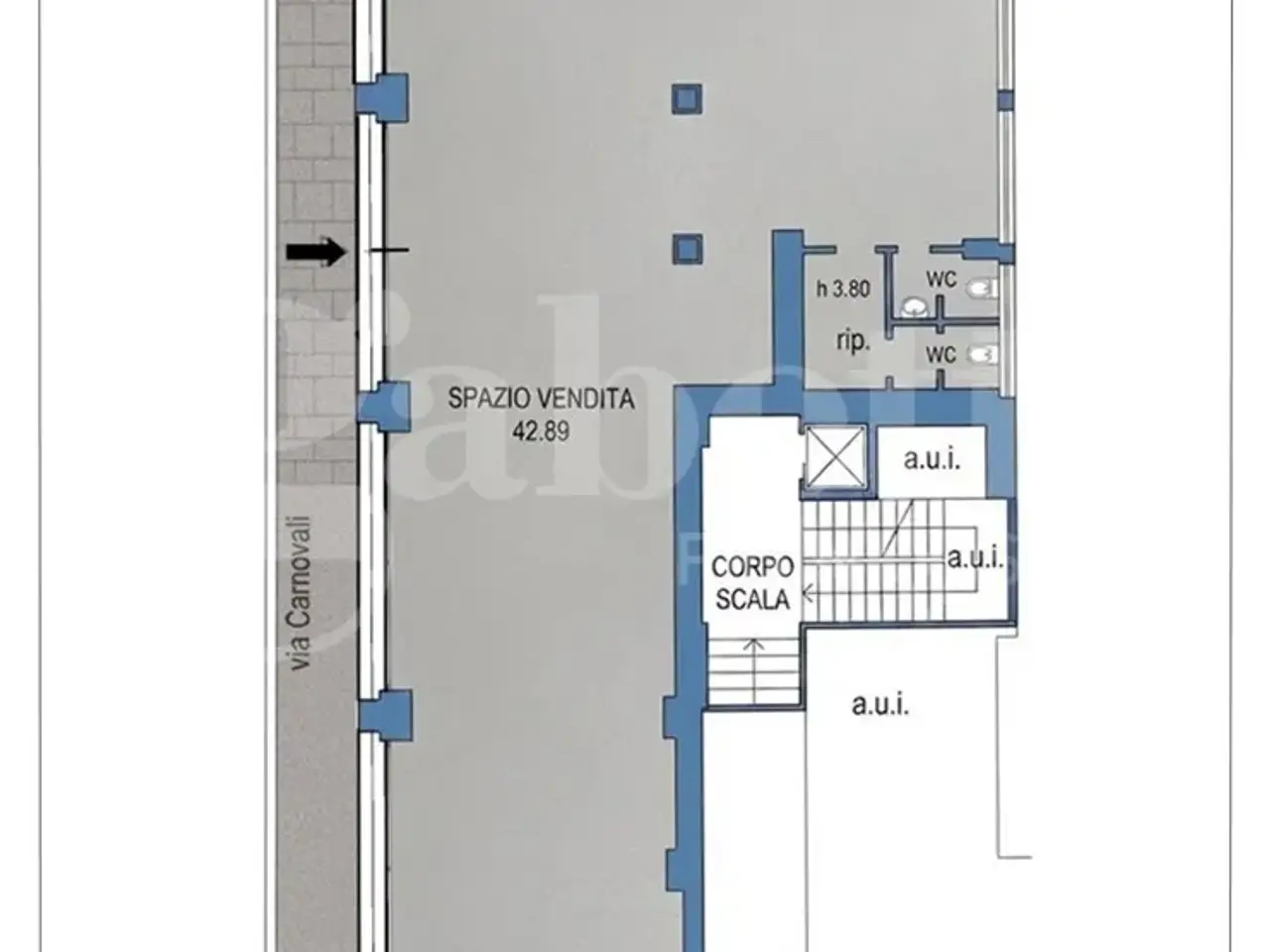 Negozio in Via Carnovali 100/C, Bergamo, {3} - Planimetria 1