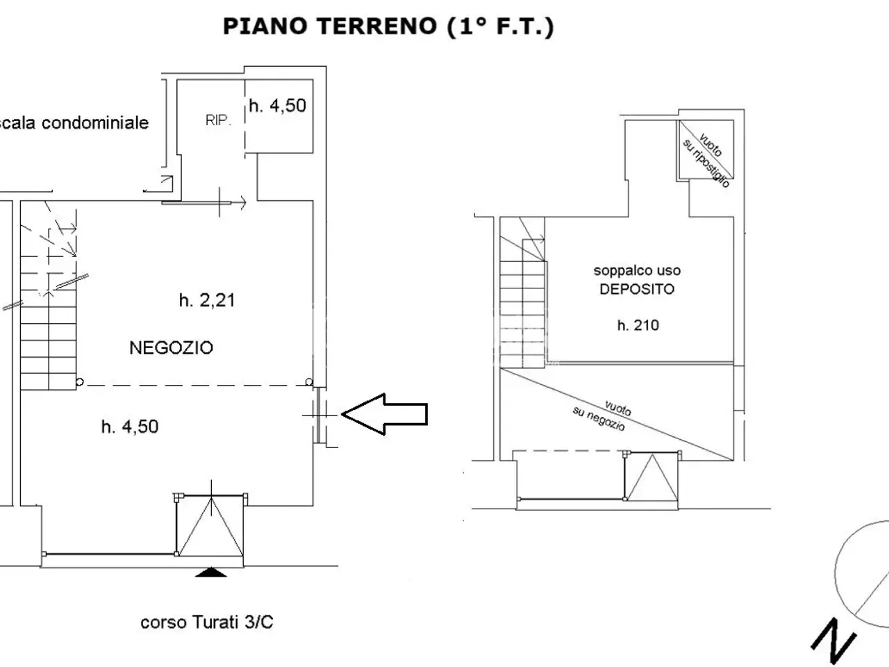 Negozio in Corso Filippo Turati 3, Torino, {3} - Planimetria 1