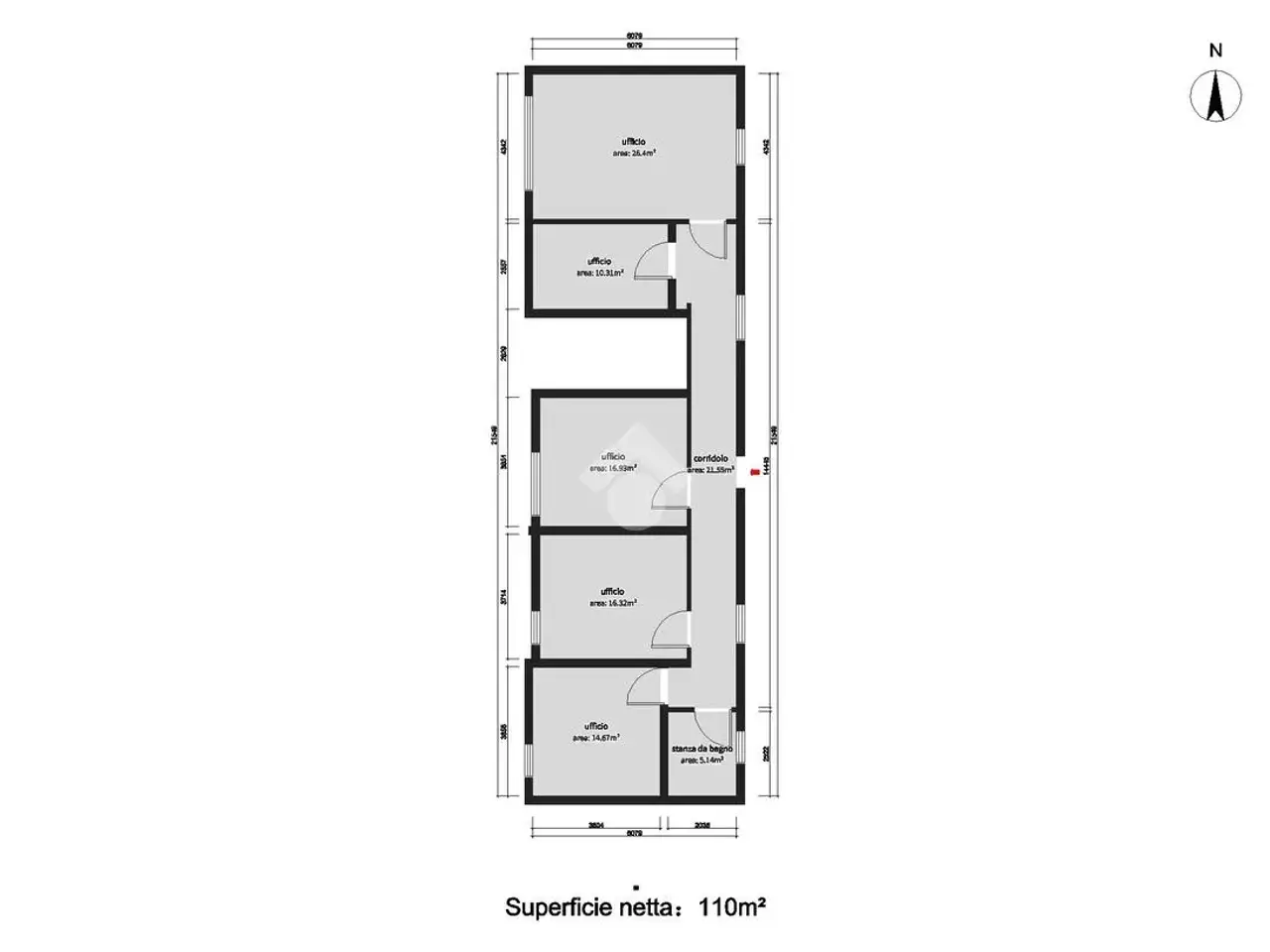 Ufficio in Via Luigi Reverberi 26, Brescia, {3} - Planimetria 1