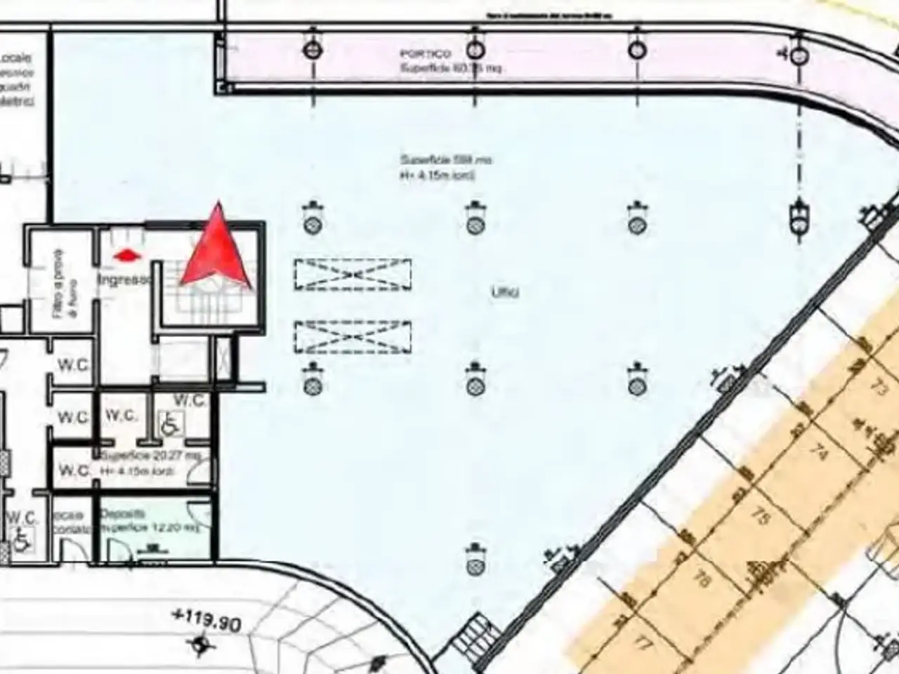 Ufficio in Viale Cortina d'Ampezzo 274, Roma, {3} - Planimetria 1