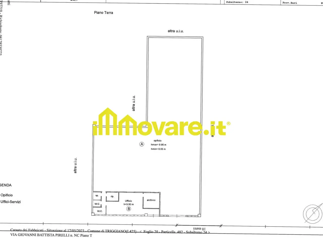 Capannone in Via Giovanni Battista Pirelli, Triggiano, {3} - Planimetria 1