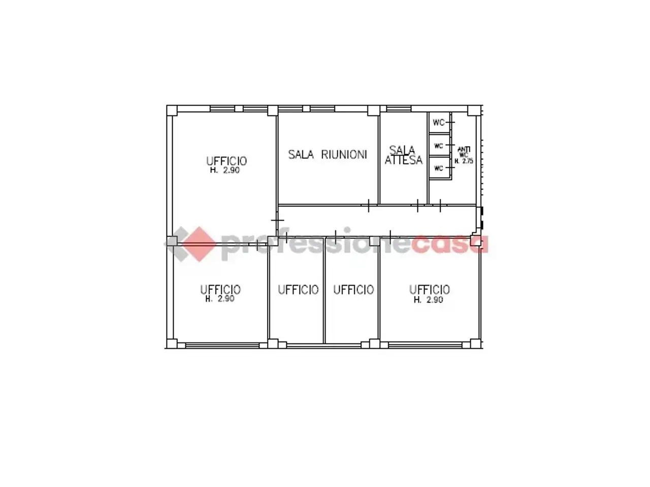 Ufficio in Via Rosolino Pilo  4, Camporotondo Etneo, {3} - Planimetria 1