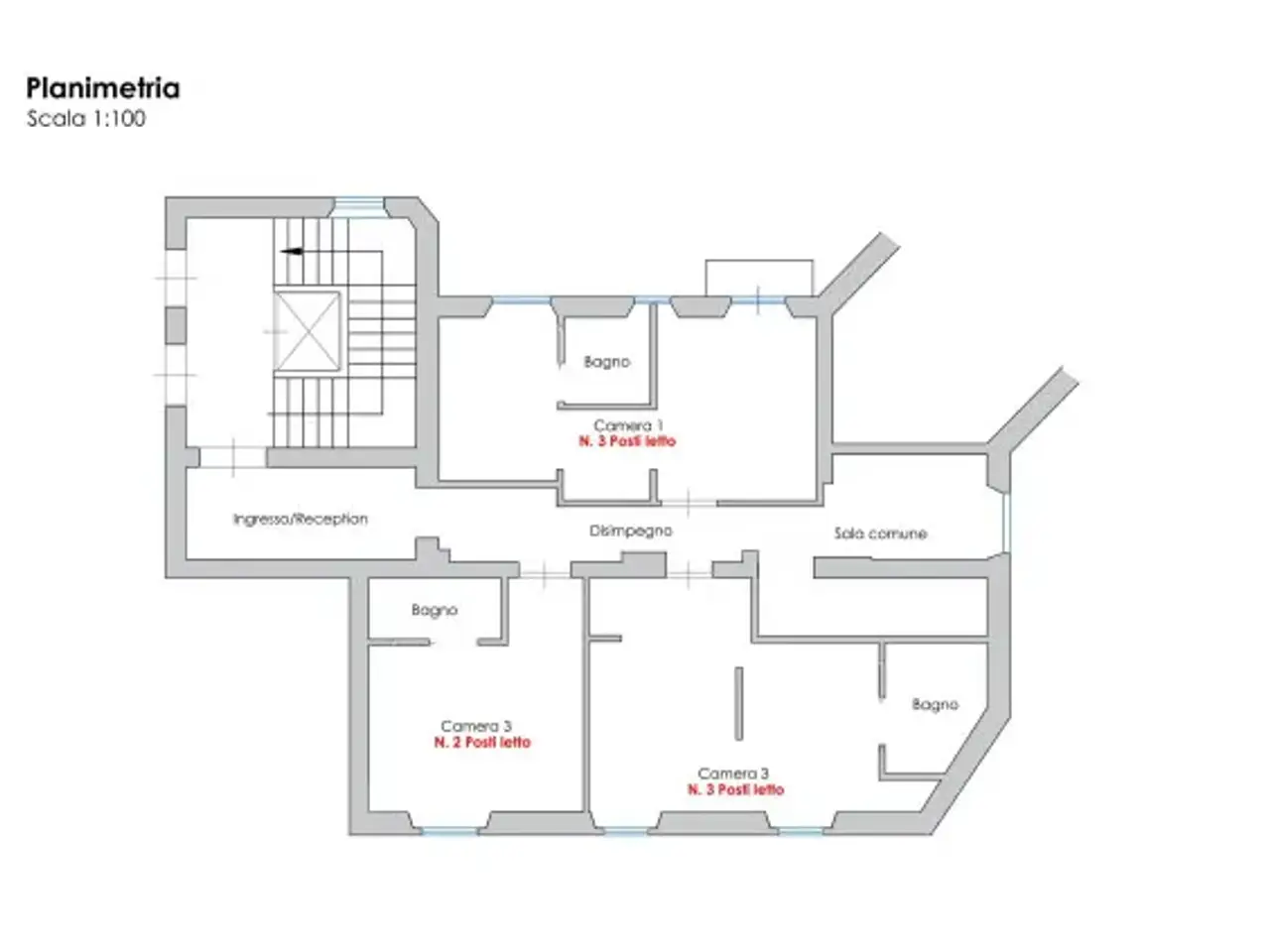 Bed & Breakfast in Via Labicana 48, Roma, {3} - Planimetria 1