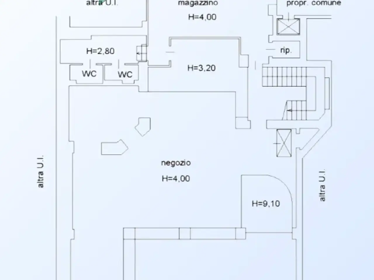 Negozio in Via Vittor Pisani, Milano, {3} - Planimetria 1