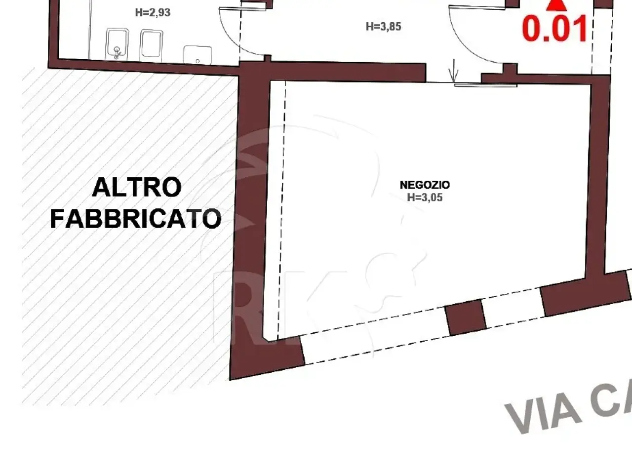 Negozio in Via Castiglione, Bologna, {3} - Planimetria 1