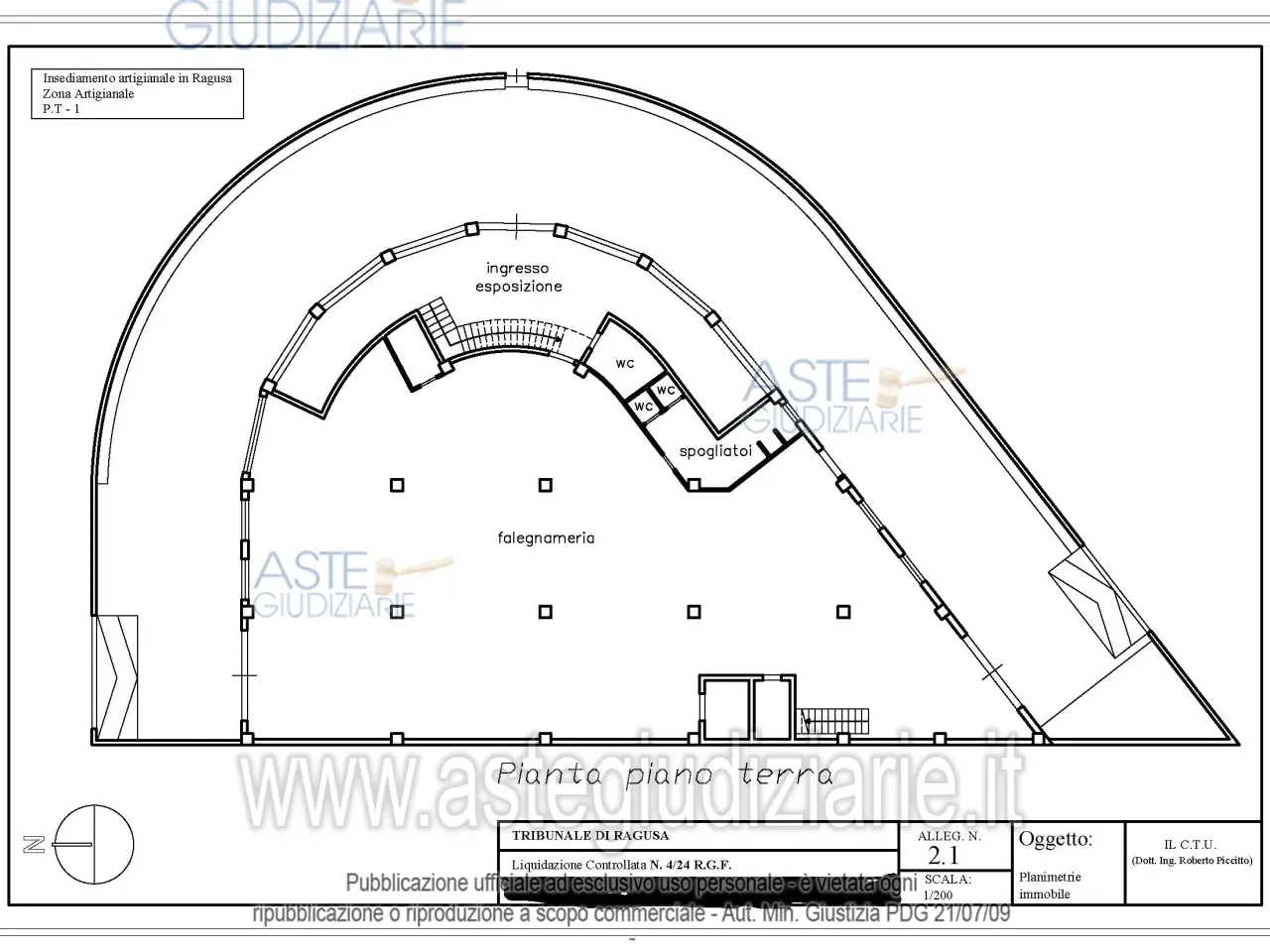 Laboratorio in Zona Artigianale, C.da Pendente, Ragusa, {3} - Planimetria 1