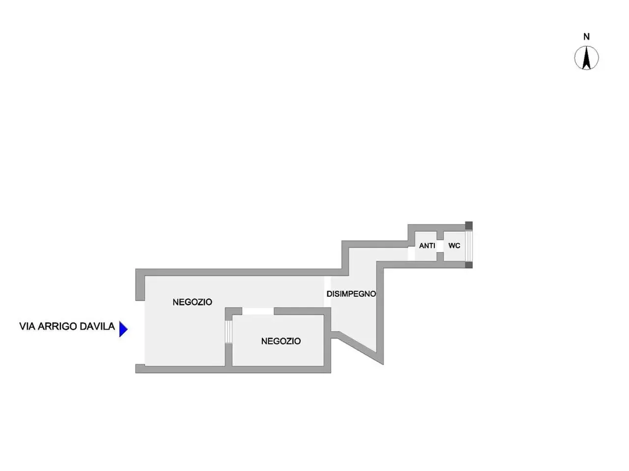 Negozio in Via Arrigo Davila 44, Roma, {3} - Planimetria 1