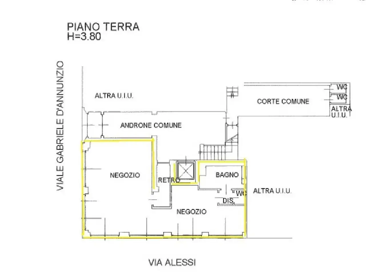 Negozio in Viale Gabriele d'Annunzio 3, Milano, {3} - Planimetria 1