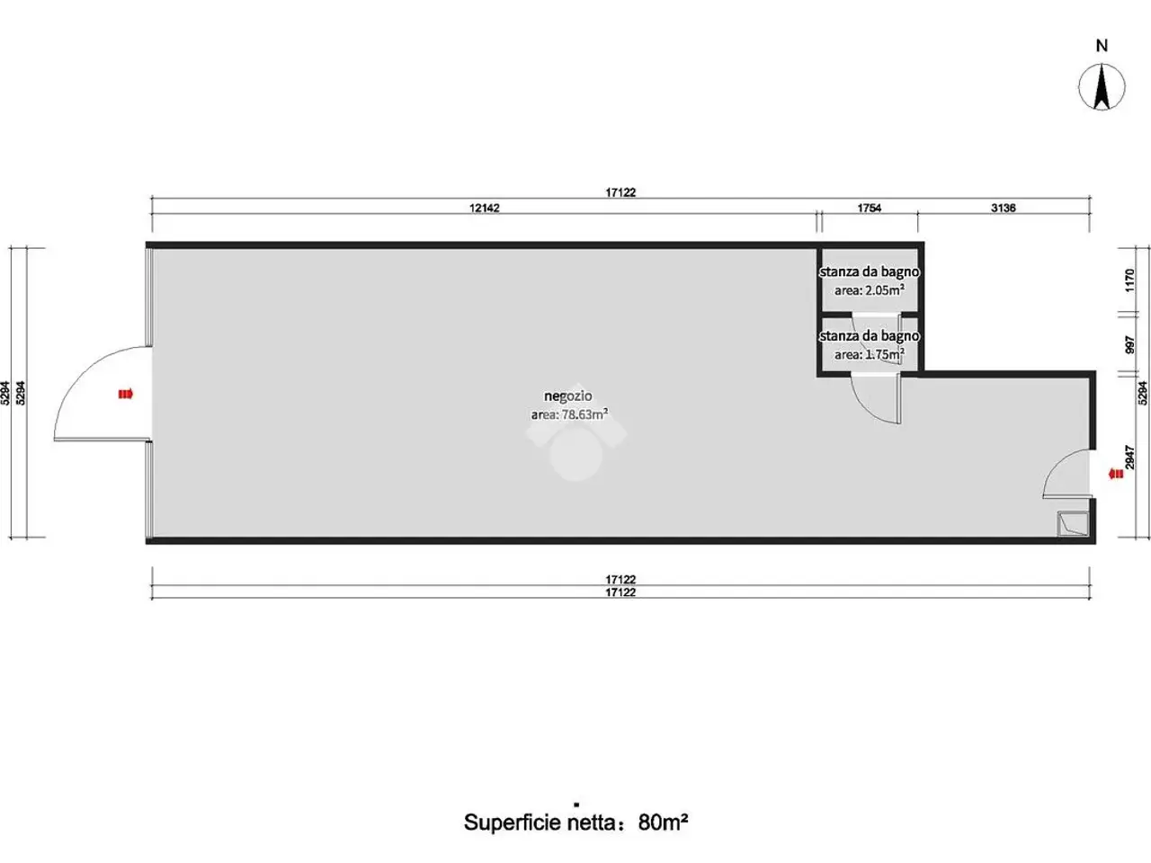 Negozio in Via Fiume Mella, Villa Carcina, {3} - Planimetria 1
