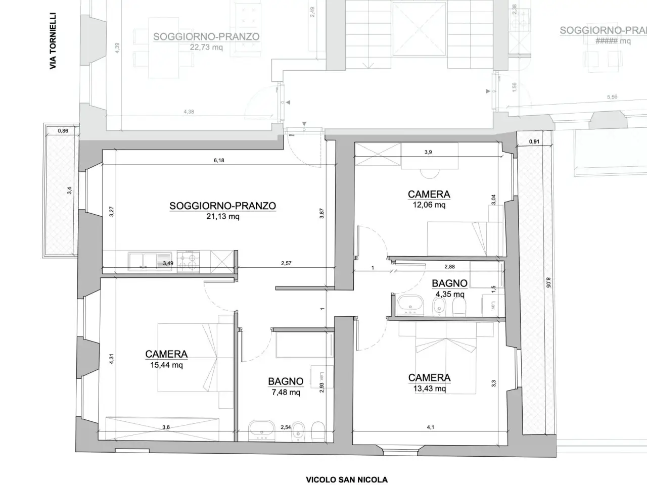 Quadrilocale in vendita, Via Tornielli 13, Novara - Planimetria 1