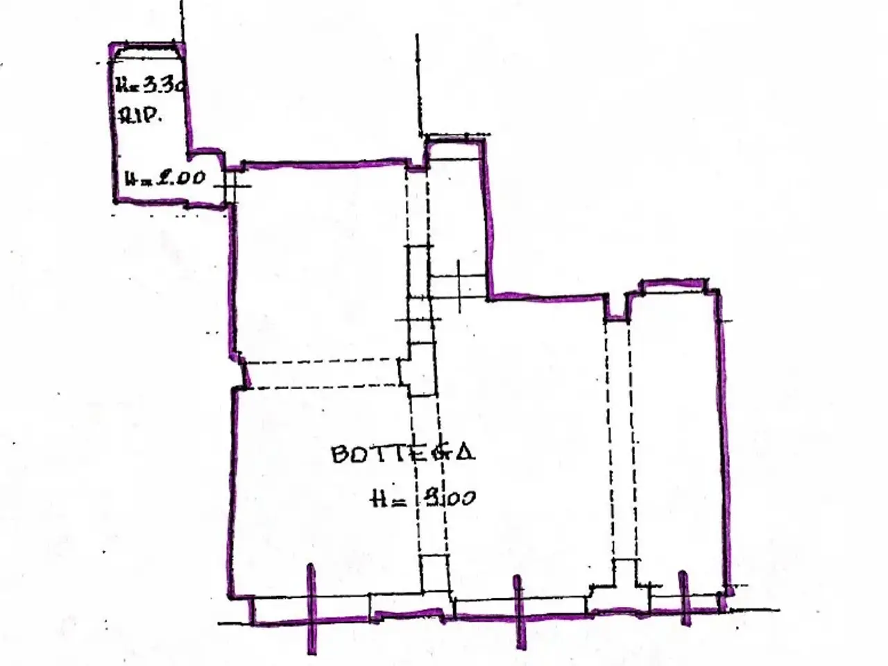 Locale commerciale in a S. Faustino 72, Pontedera, {3} - Planimetria 1