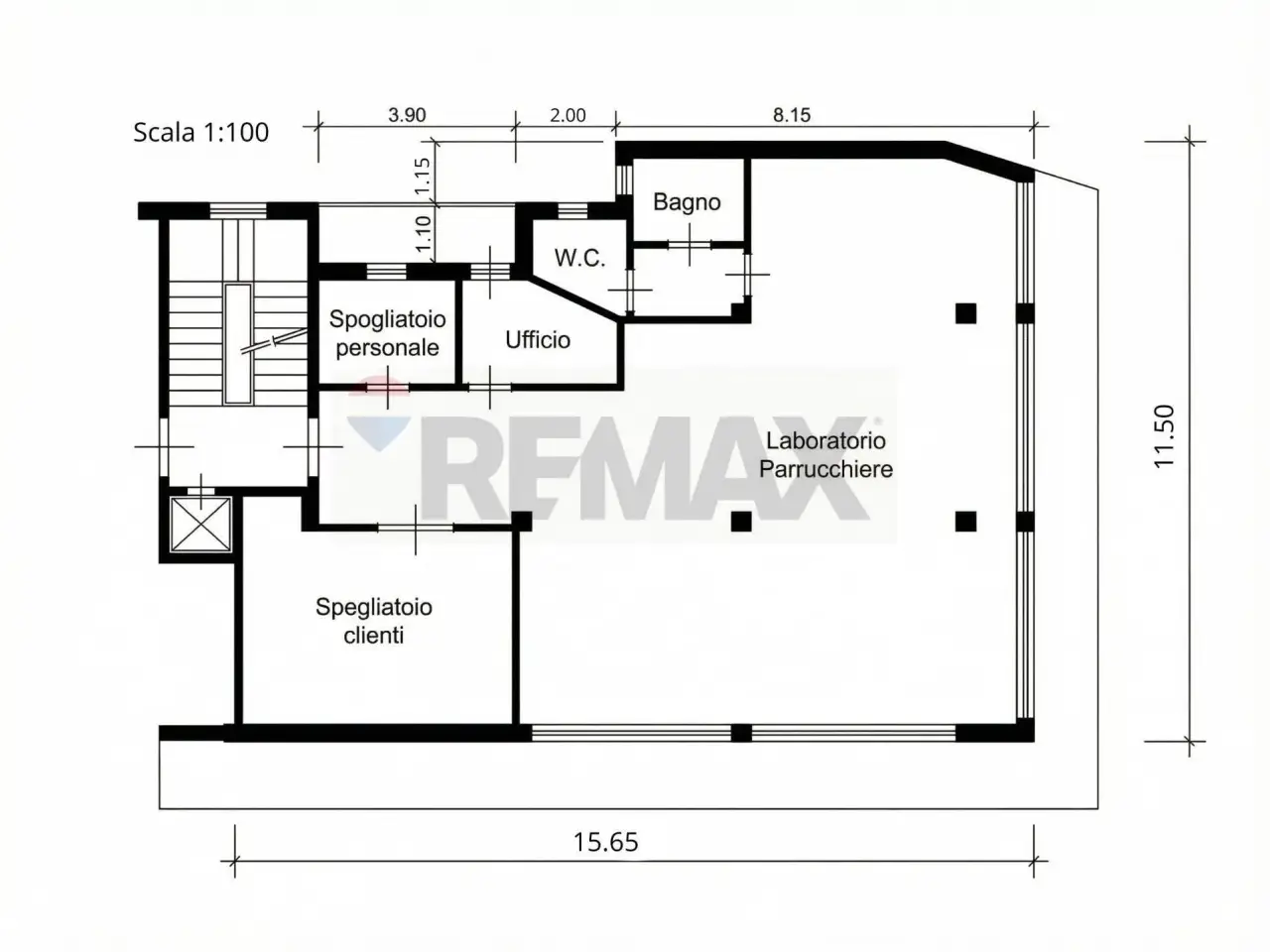 Negozio in Via Dante Alighieri 20, Bellaria-Igea Marina, {3} - Planimetria 1