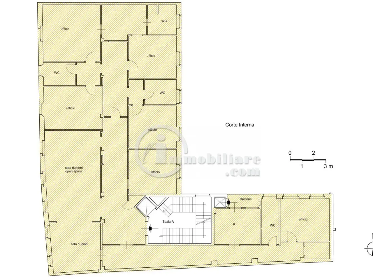 Ufficio in Via Sant'Orsola, Milano, {3} - Planimetria 1