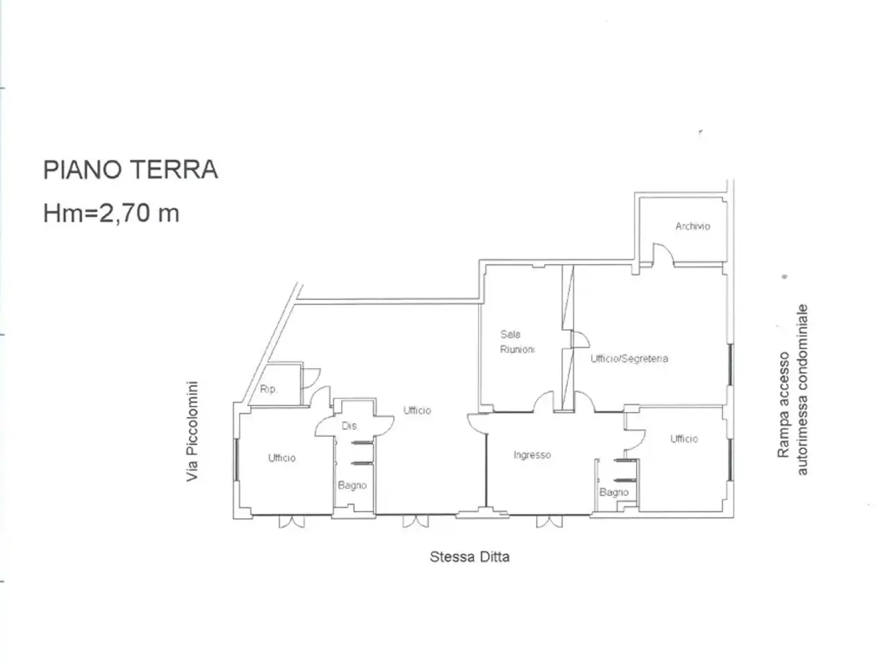 Ufficio in Via dei Piccolomini 18, L'Aquila, {3} - Planimetria 1
