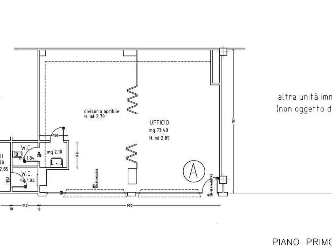 Ufficio in Via Giardini  470, Modena, {3} - Planimetria 1