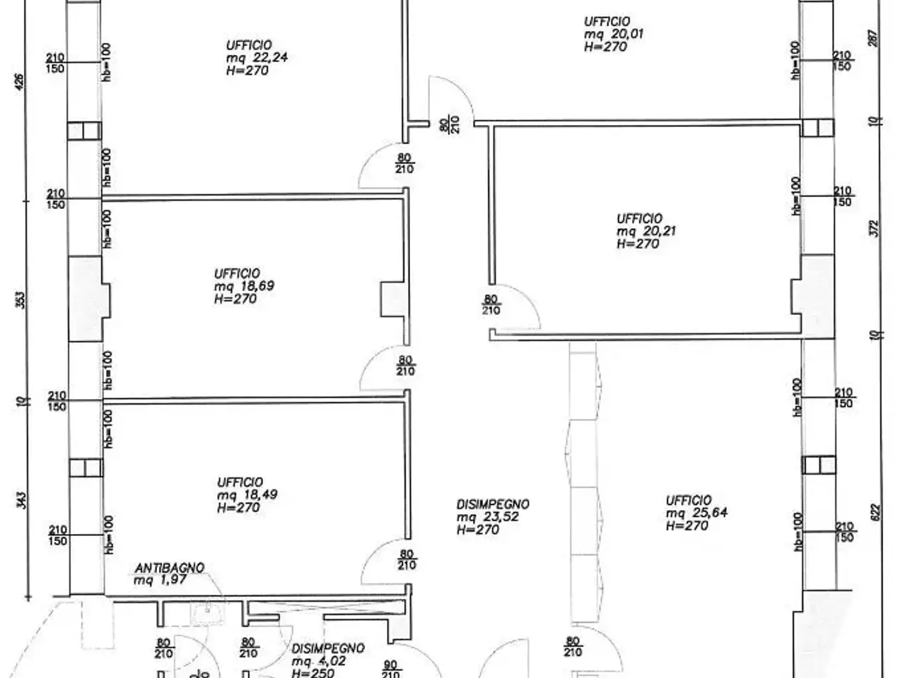 Ufficio in Via dell' Arcoveggio 49, Bologna, {3} - Planimetria 1