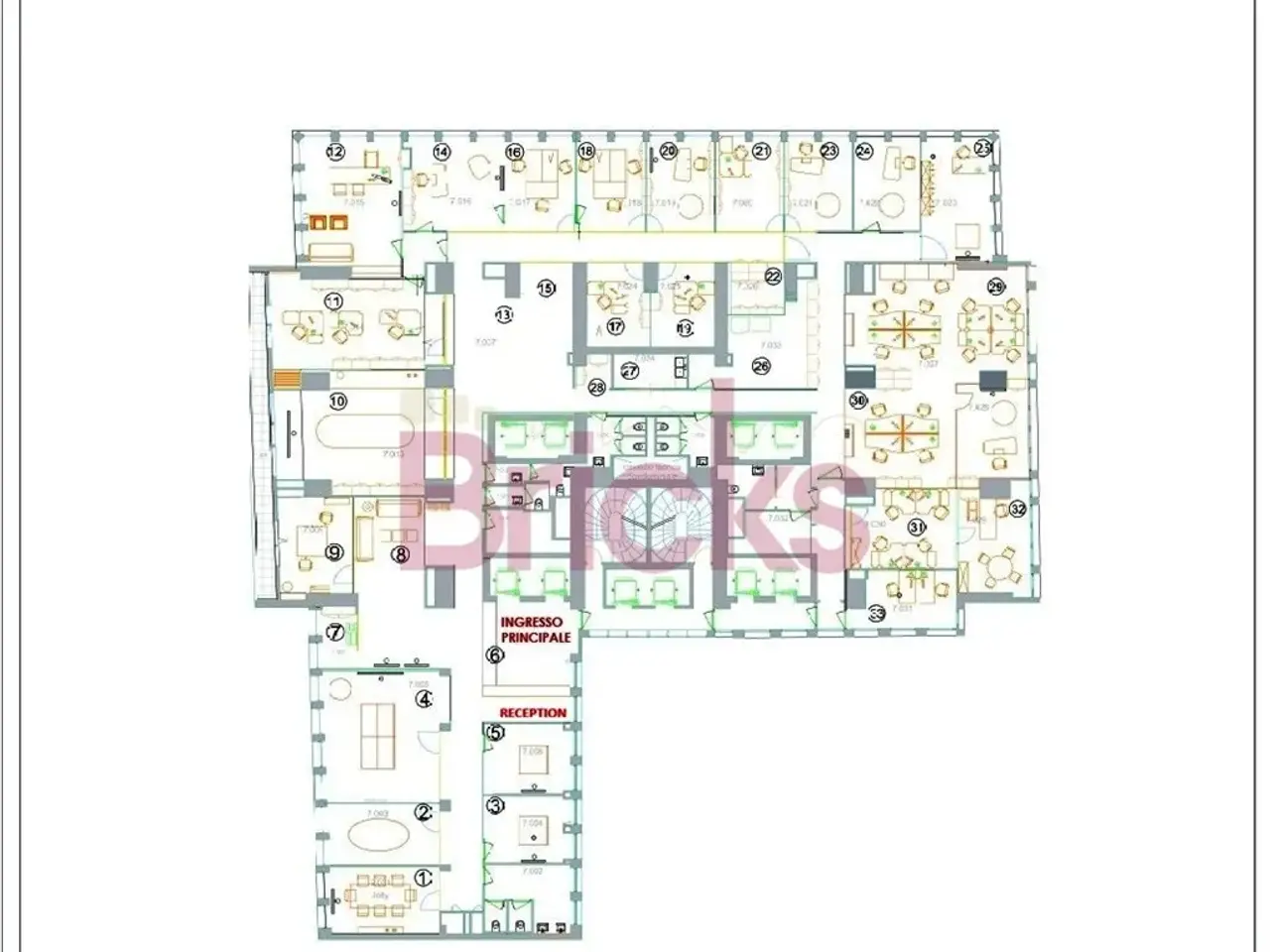 Ufficio in Piazza della Repubblica, Milano, {3} - Planimetria 1