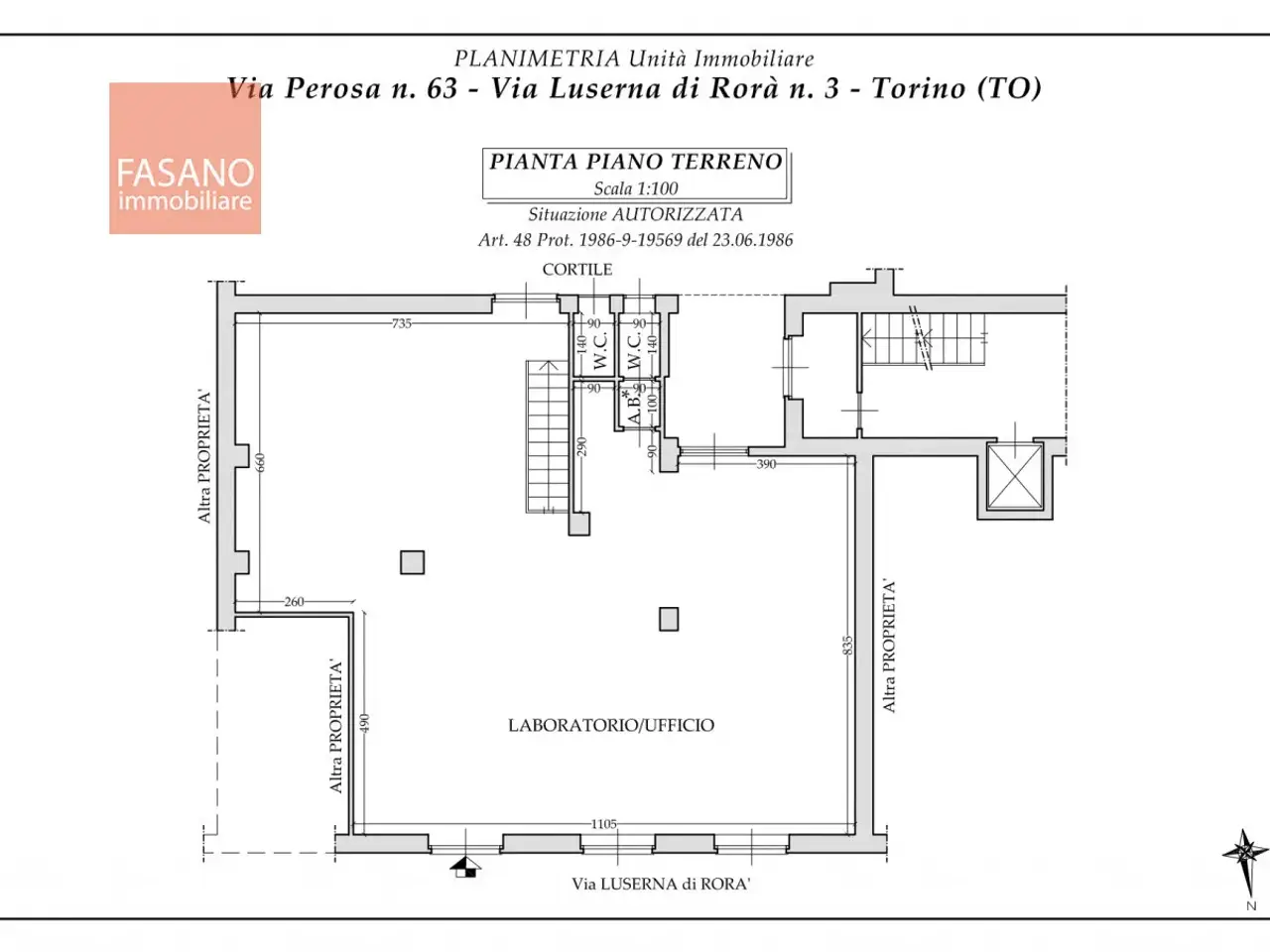 Ufficio in Via Emanuele Luserna di Rorà, Torino, {3} - Planimetria 1