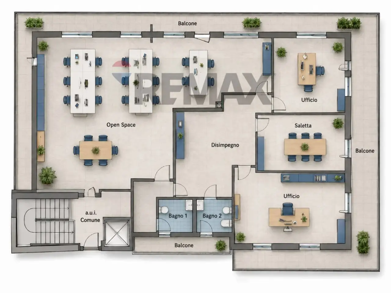 Ufficio in Via Provinciale 13/15, Lallio, {3} - Planimetria 1