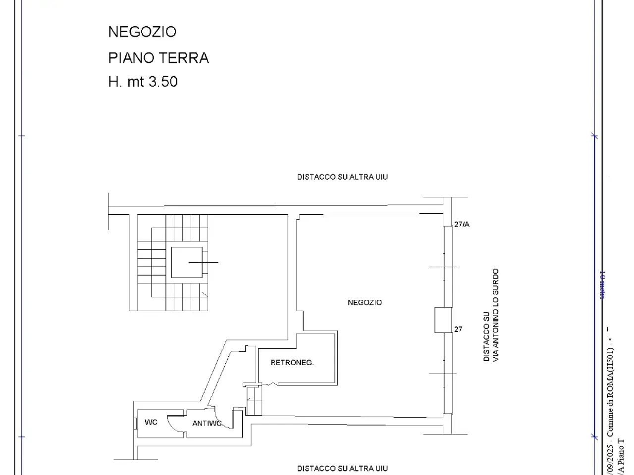 Negozio in Via Antonino Lo Surdo 27, Roma, {3} - Planimetria 1