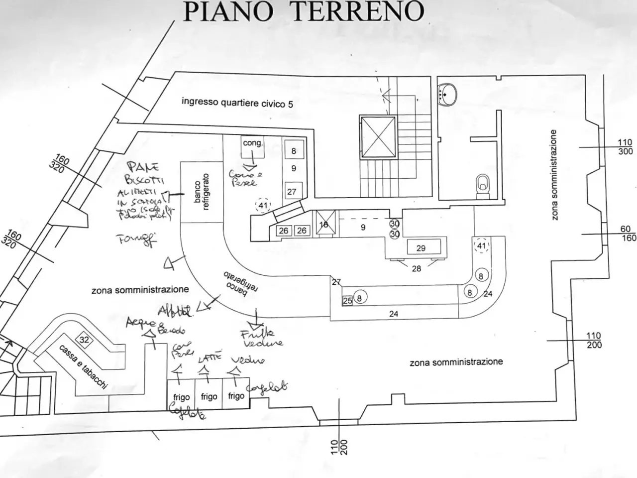 Bar in Piazza Viesseux, Firenze, {3} - Planimetria 1