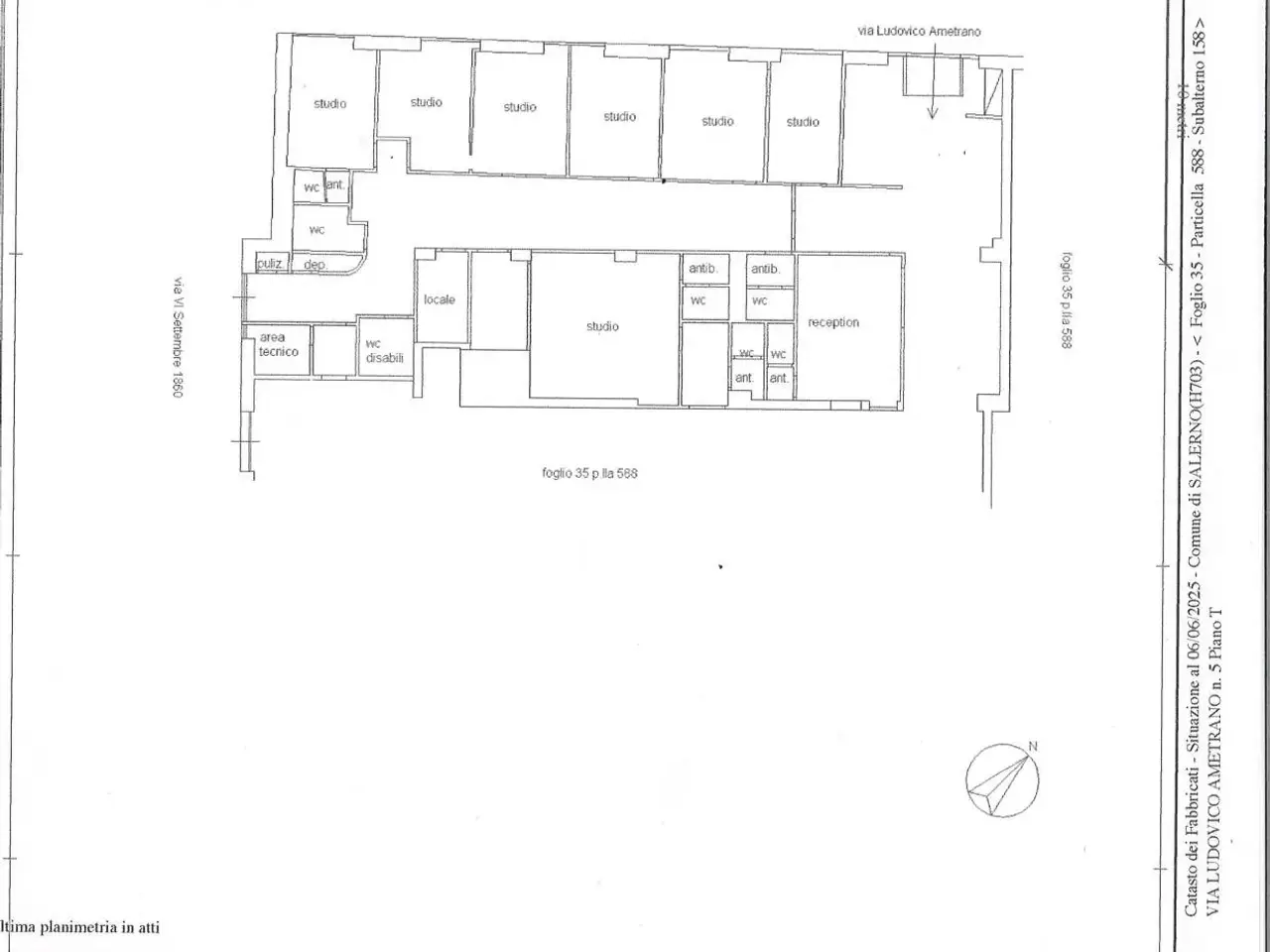 Ufficio in Via Ludovico Ametrano 5, Salerno, {3} - Planimetria 1