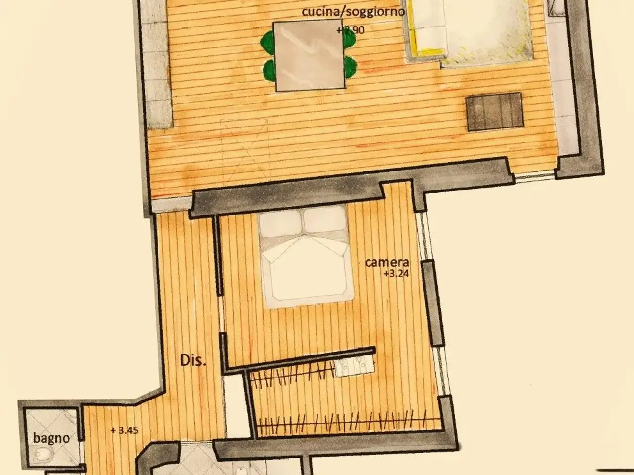 Trilocale in vendita, Via Giuseppe Mazzini 44, Arezzo - Planimetria 1