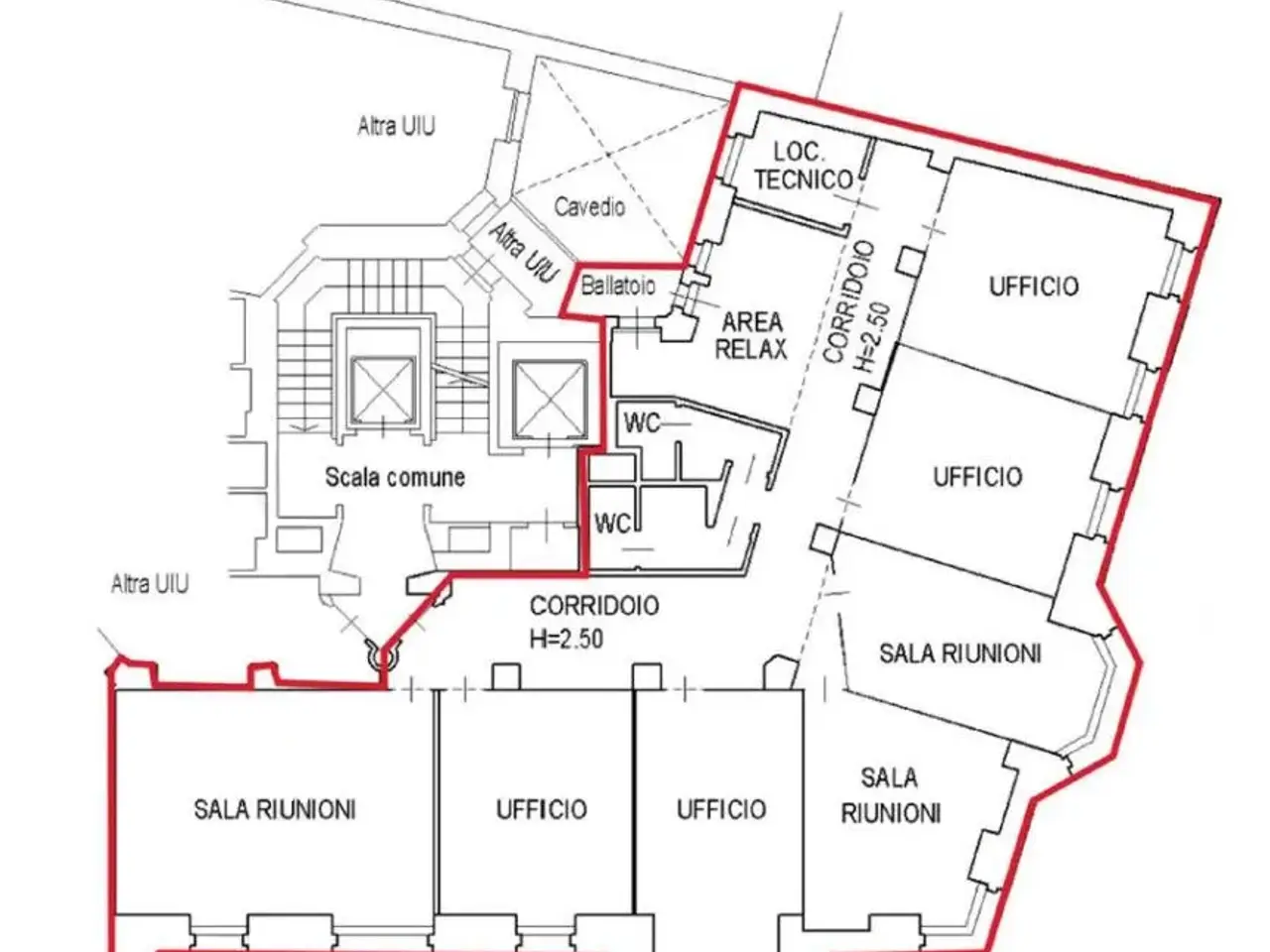 Ufficio in Via Durini, Milano, {3} - Planimetria 1