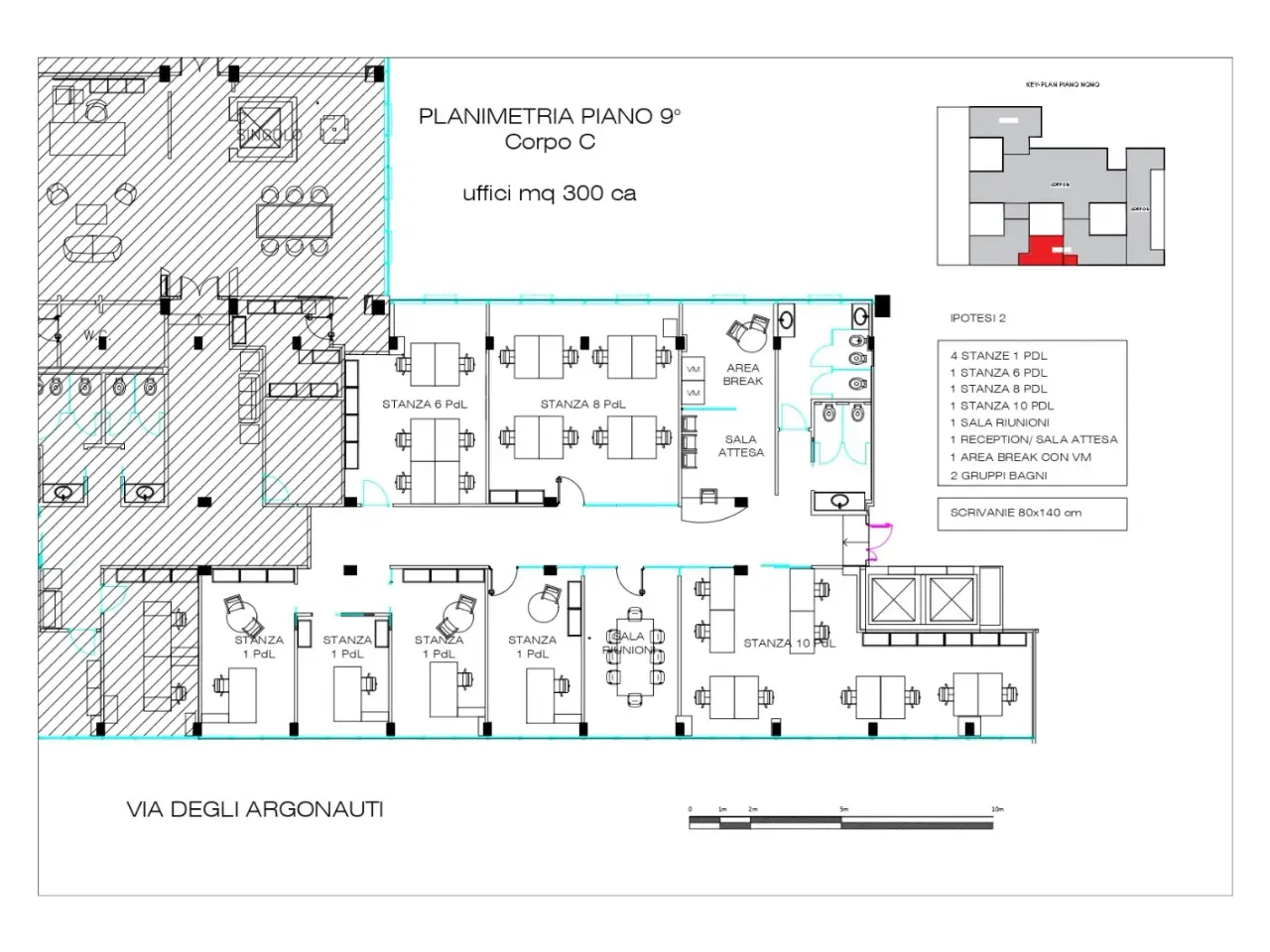 Ufficio in Via Ostiense 131, Roma, {3} - Planimetria 1