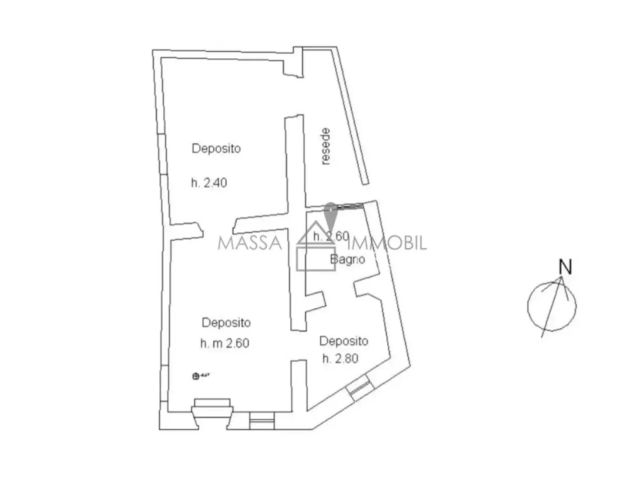 Magazzino in Via Gino Menconi 23bis, Carrara, {3} - Planimetria 1