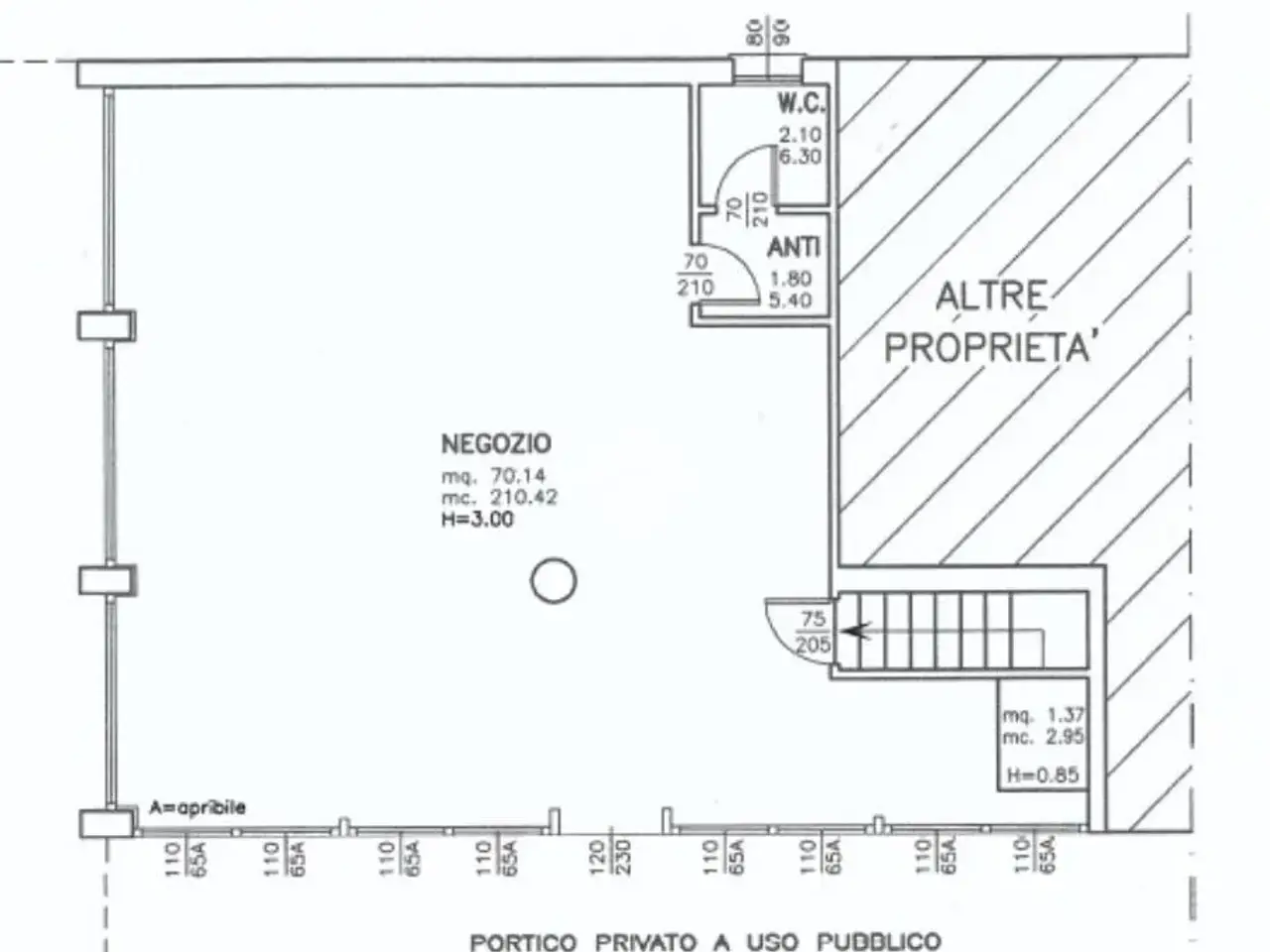 Negozio in Via Bacchiglione 42, Saccolongo, {3} - Planimetria 1