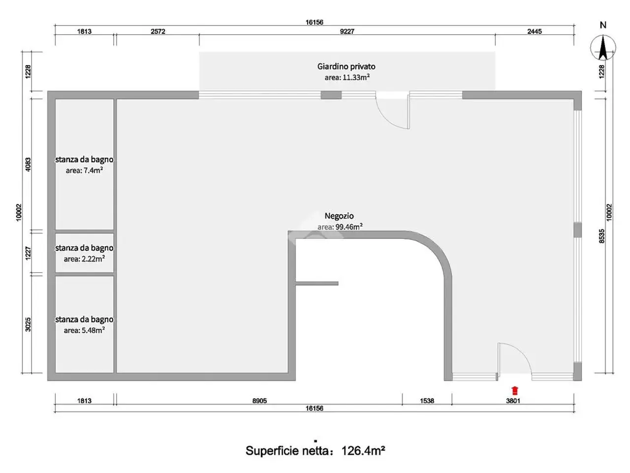 Negozio in Via M. Ducco 44, Brescia, {3} - Planimetria 1