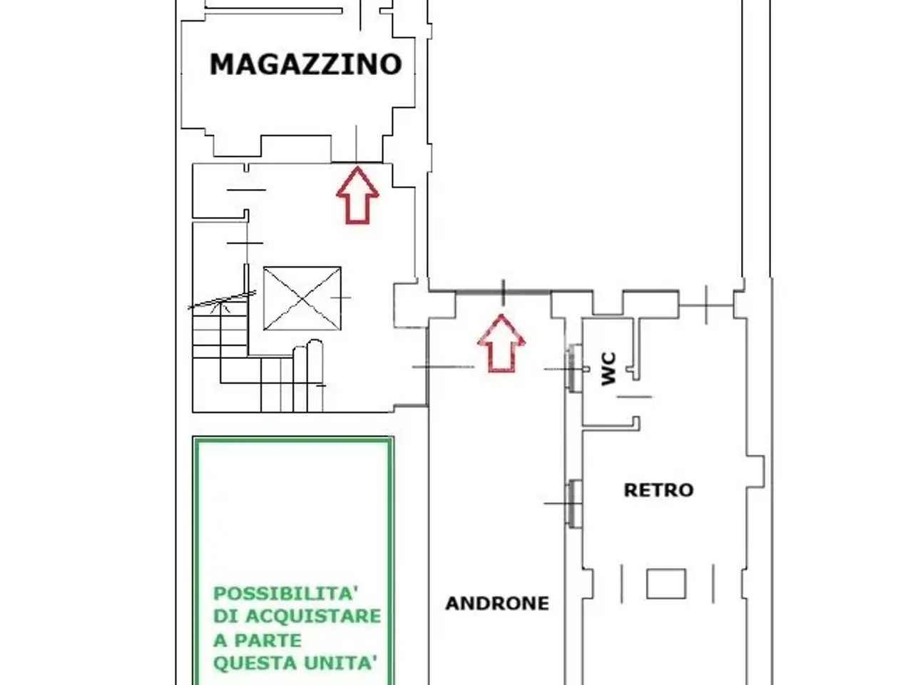 Negozio in Via Vincenzo Gioberti 54, Torino, {3} - Planimetria 1