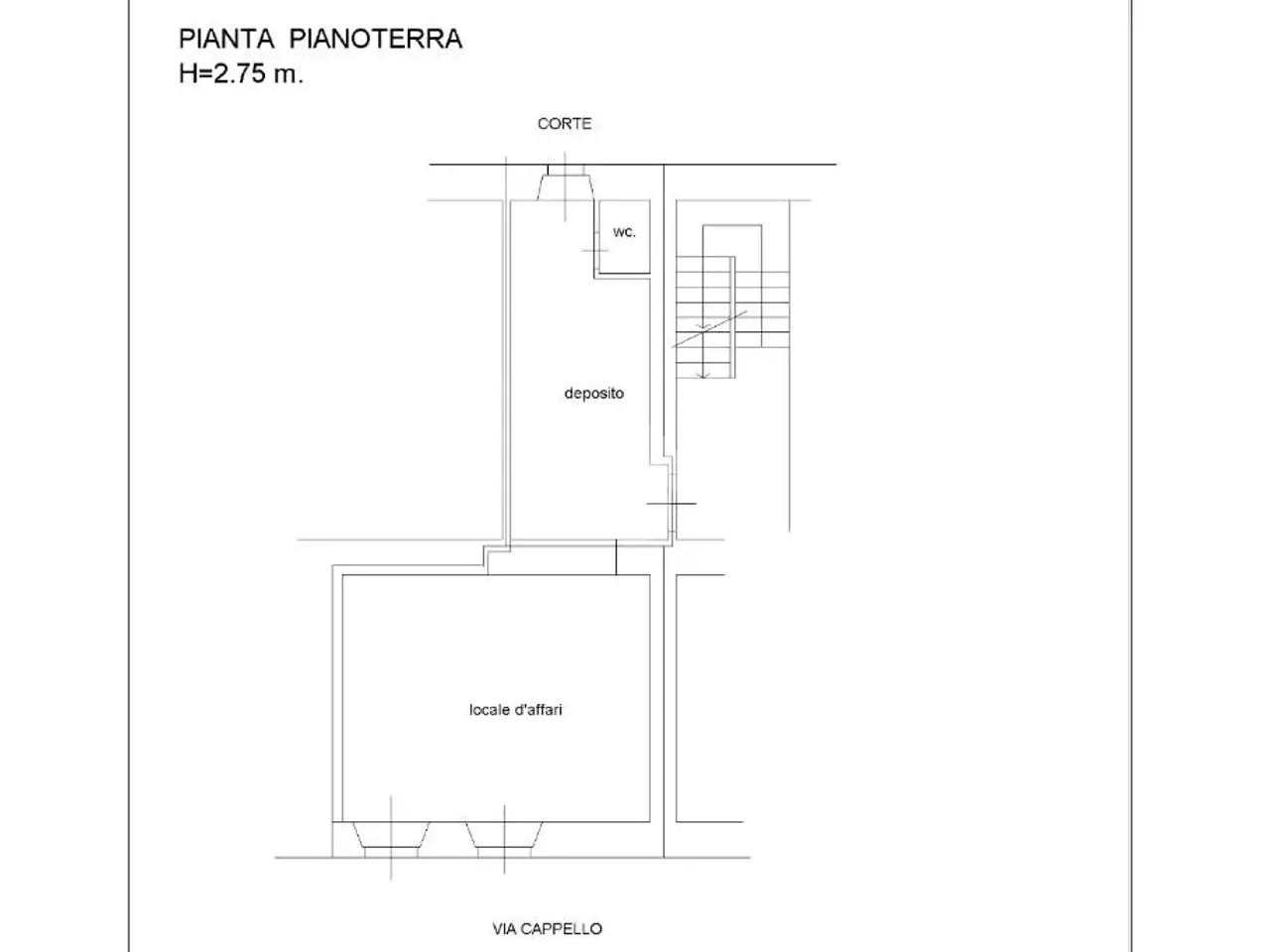 Negozio in Via Francesco Cappello 12, Trieste, {3} - Planimetria 1