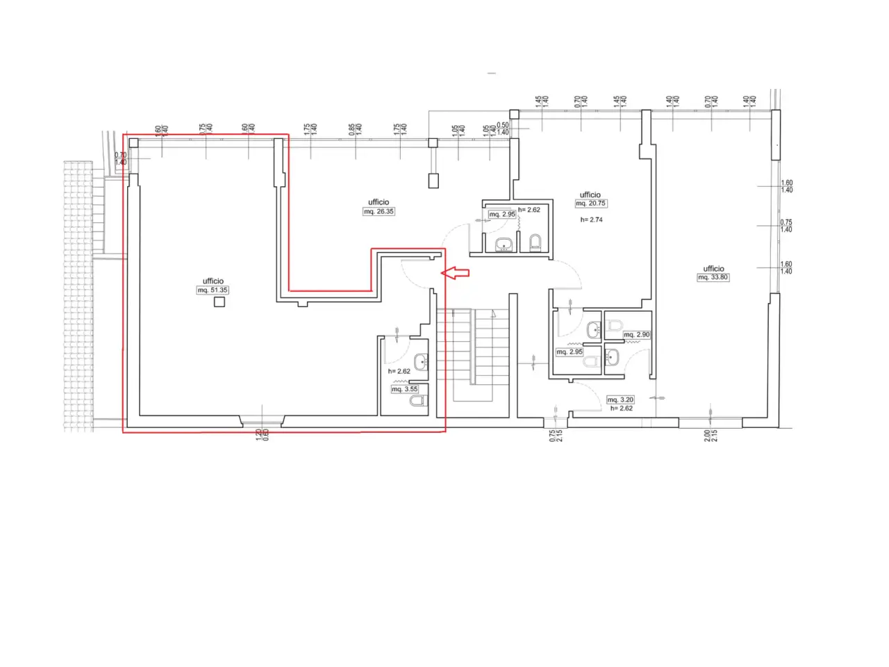 Ufficio in Via Grossetana, Siena, {3} - Planimetria 1