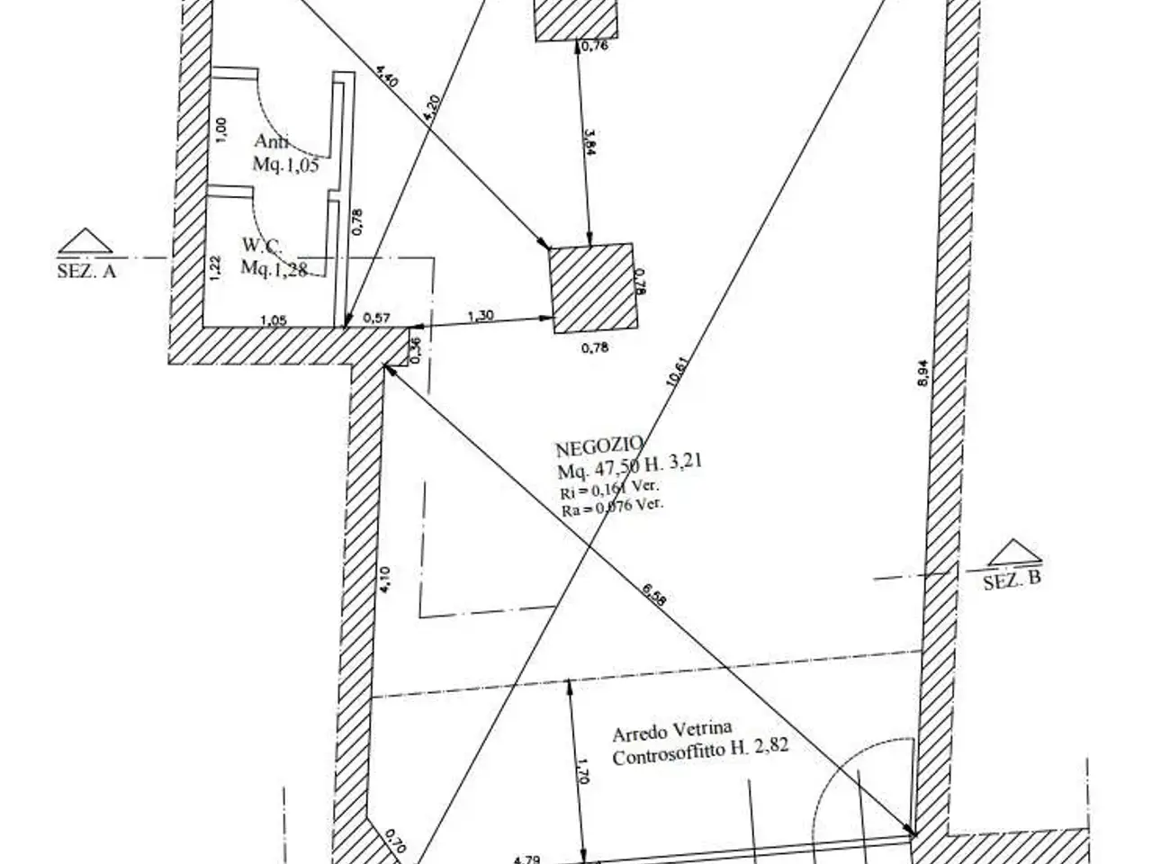 Negozio in Via Camillo Benso Conte di Cavour 36, Santarcangelo Di Romagna, {3} - Planimetria 1