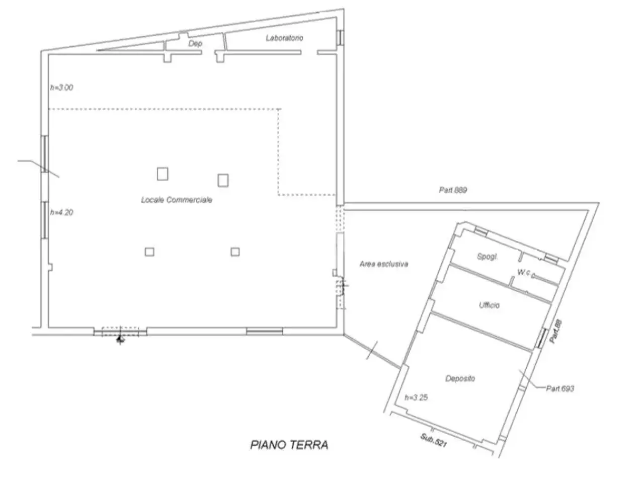 Negozio in Via Cesare Battisti 78, Morlupo, {3} - Planimetria 1