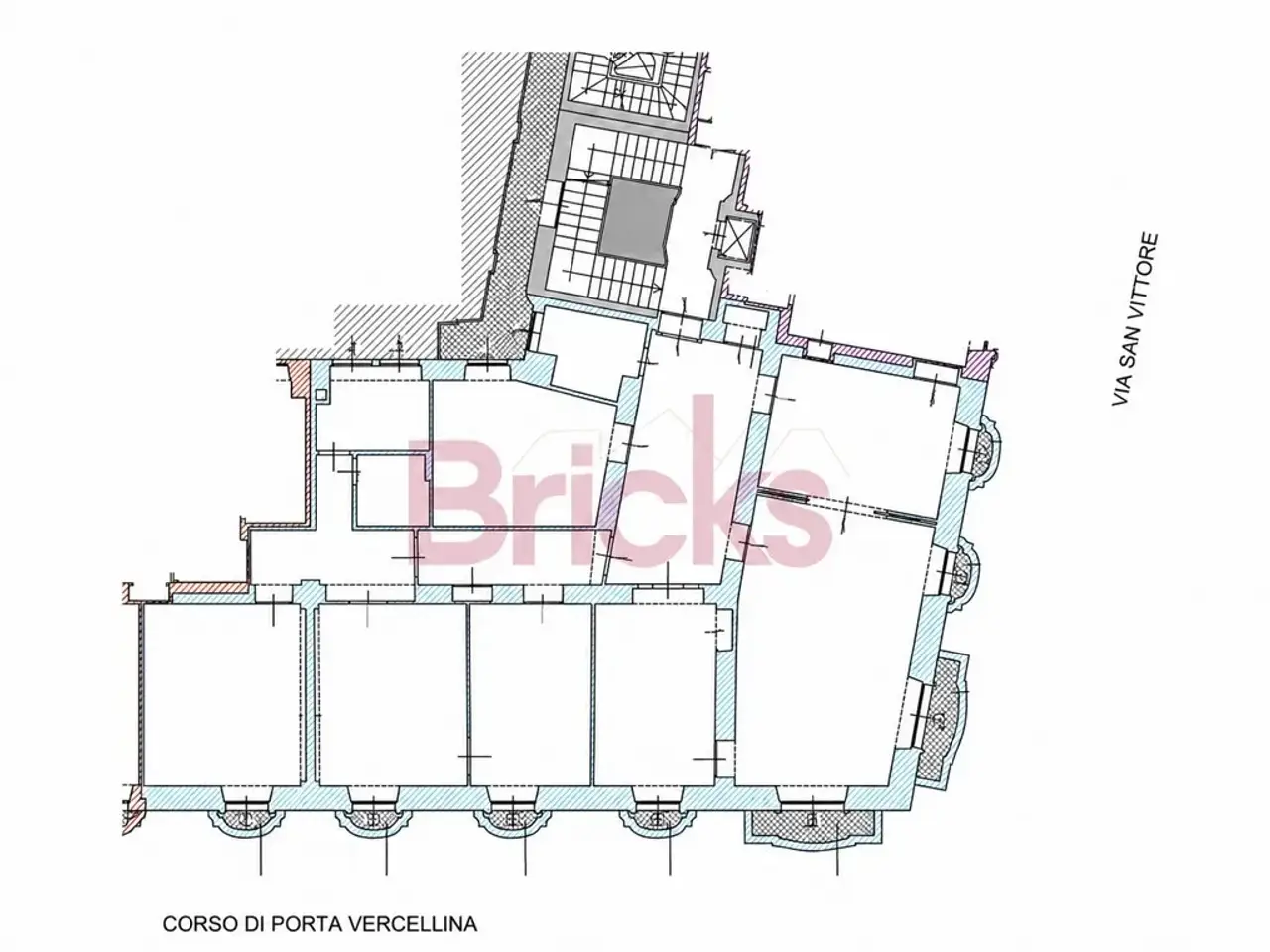Ufficio in Viale di Porta Vercellina 7, Milano, {3} - Planimetria 1