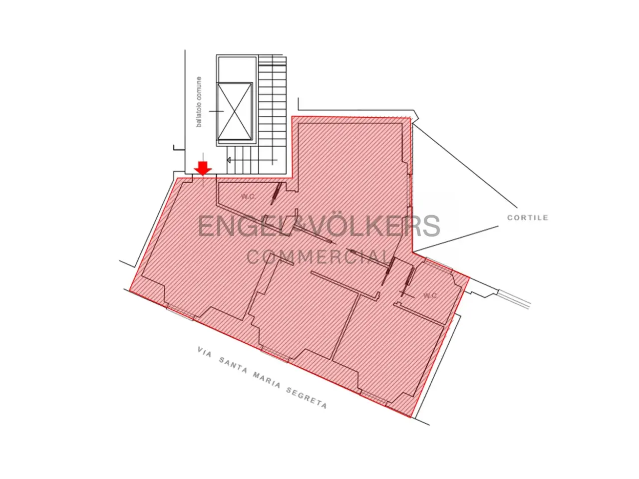Ufficio in Via Santa Maria Segreta, Milano, {3} - Planimetria 1