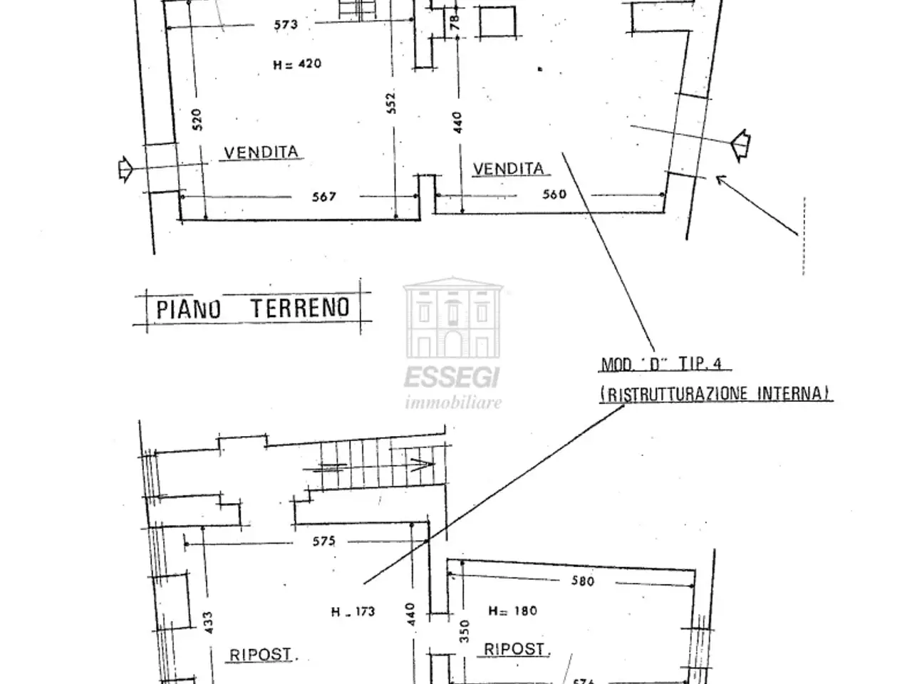 Palazzina commerciale in Via Fillungo, Lucca, {3} - Planimetria 1