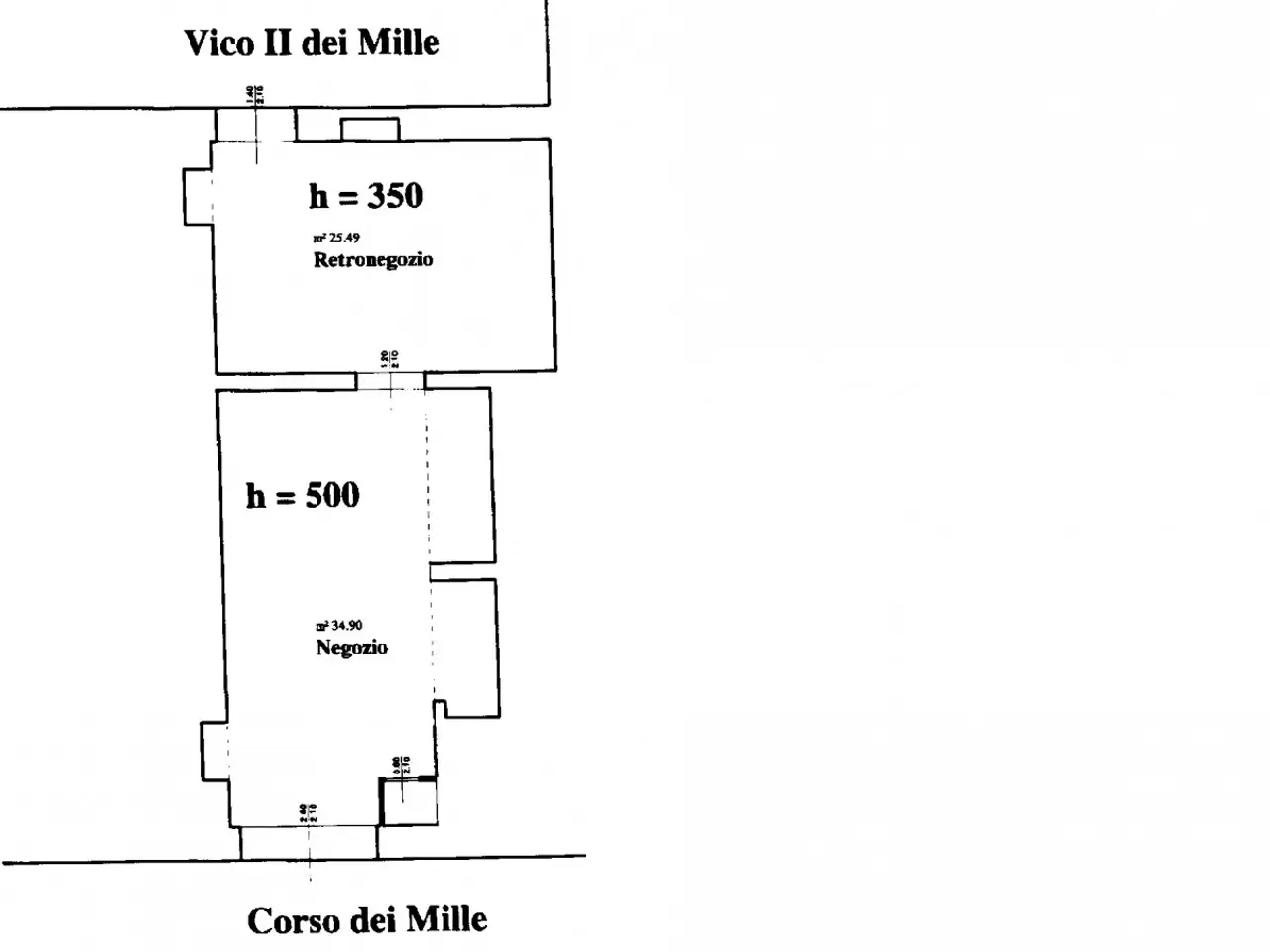Esercizio commerciale in Corso dei Mille 34, Martina Franca, {3} - Planimetria 1