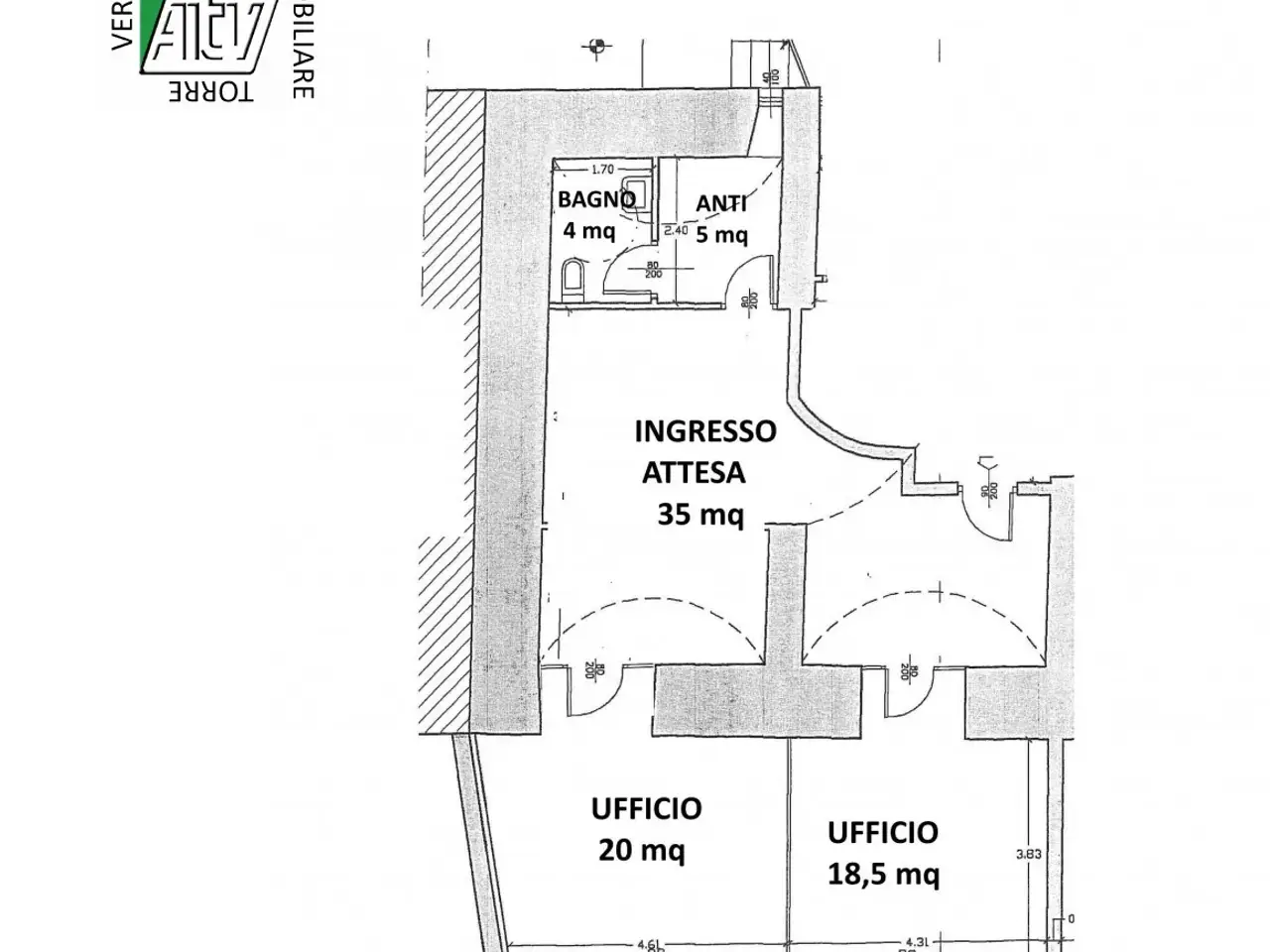 Ufficio in Mezzolombardo, Piazza Pio XII, Mezzolombardo, {3} - Planimetria 1