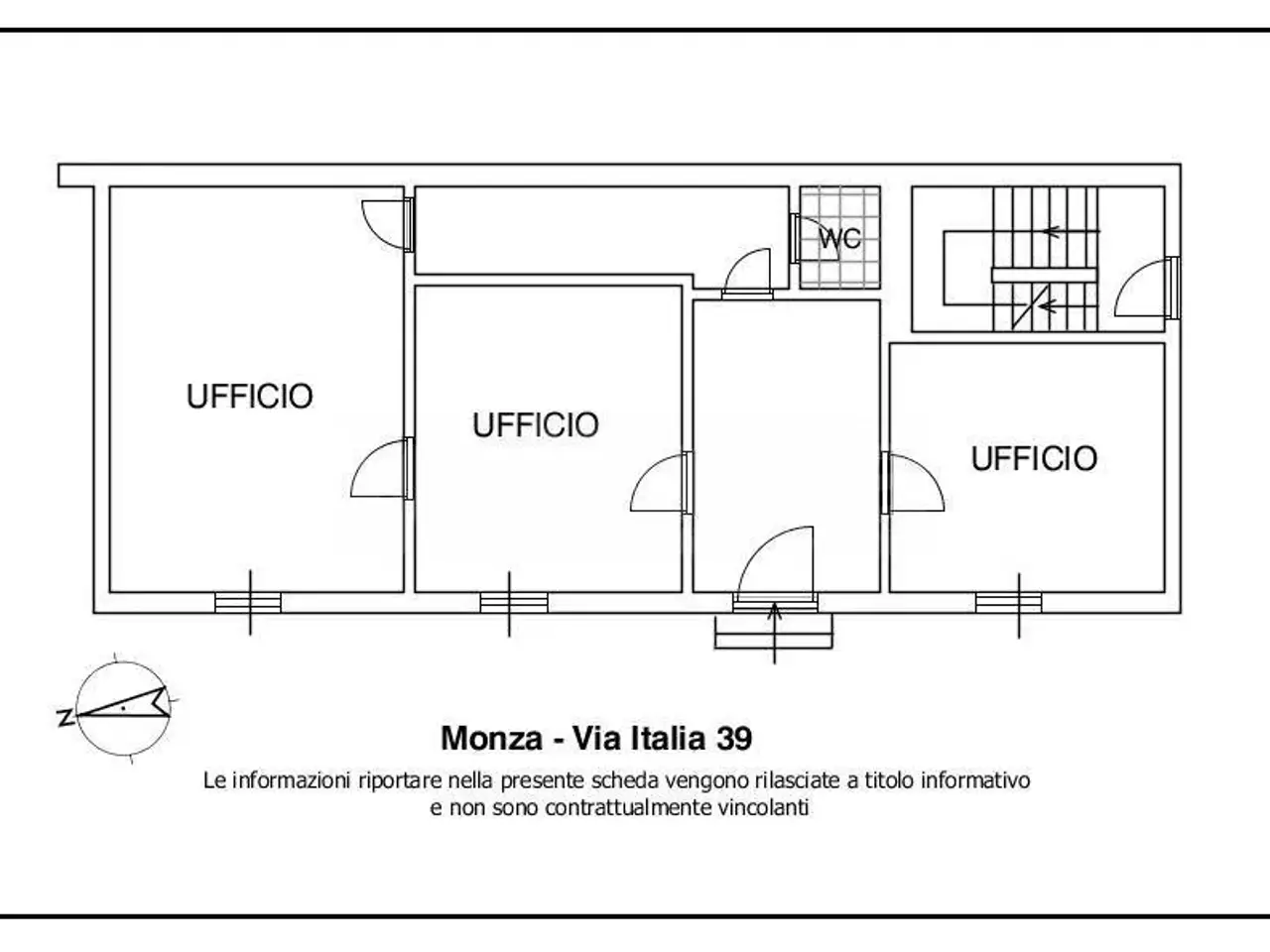 Ufficio in Via Italia 39, Monza, {3} - Planimetria 1