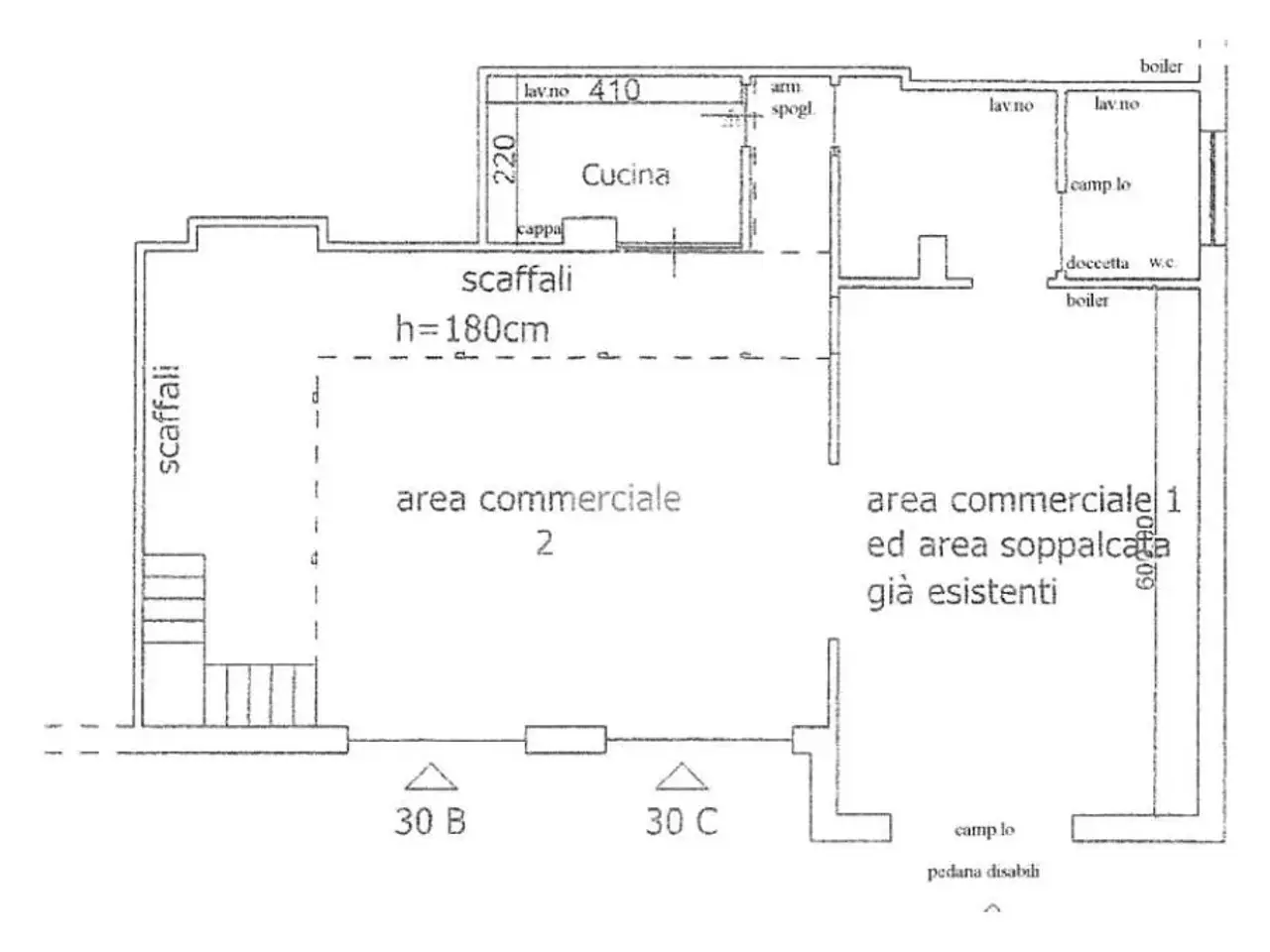 Negozio in Via Via Domenico Oliva 30, Genova, {3} - Planimetria 1