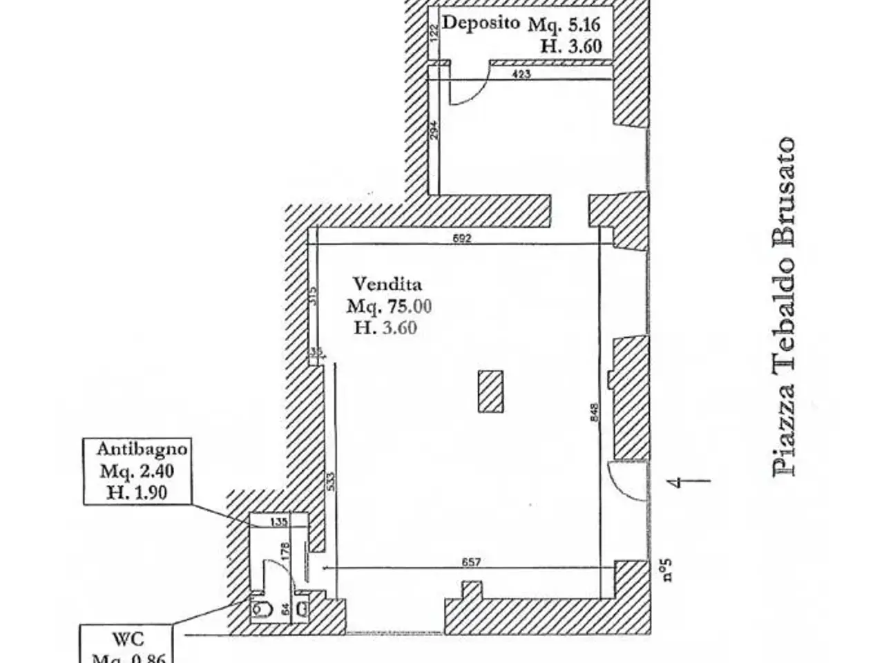 Negozio in Via Trieste 43, Brescia, {3} - Planimetria 1