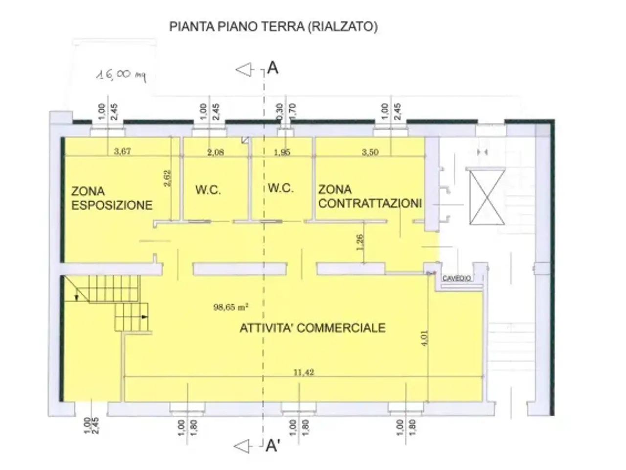Ufficio in Viale dei Partigiani 24, Asti, {3} - Planimetria 1